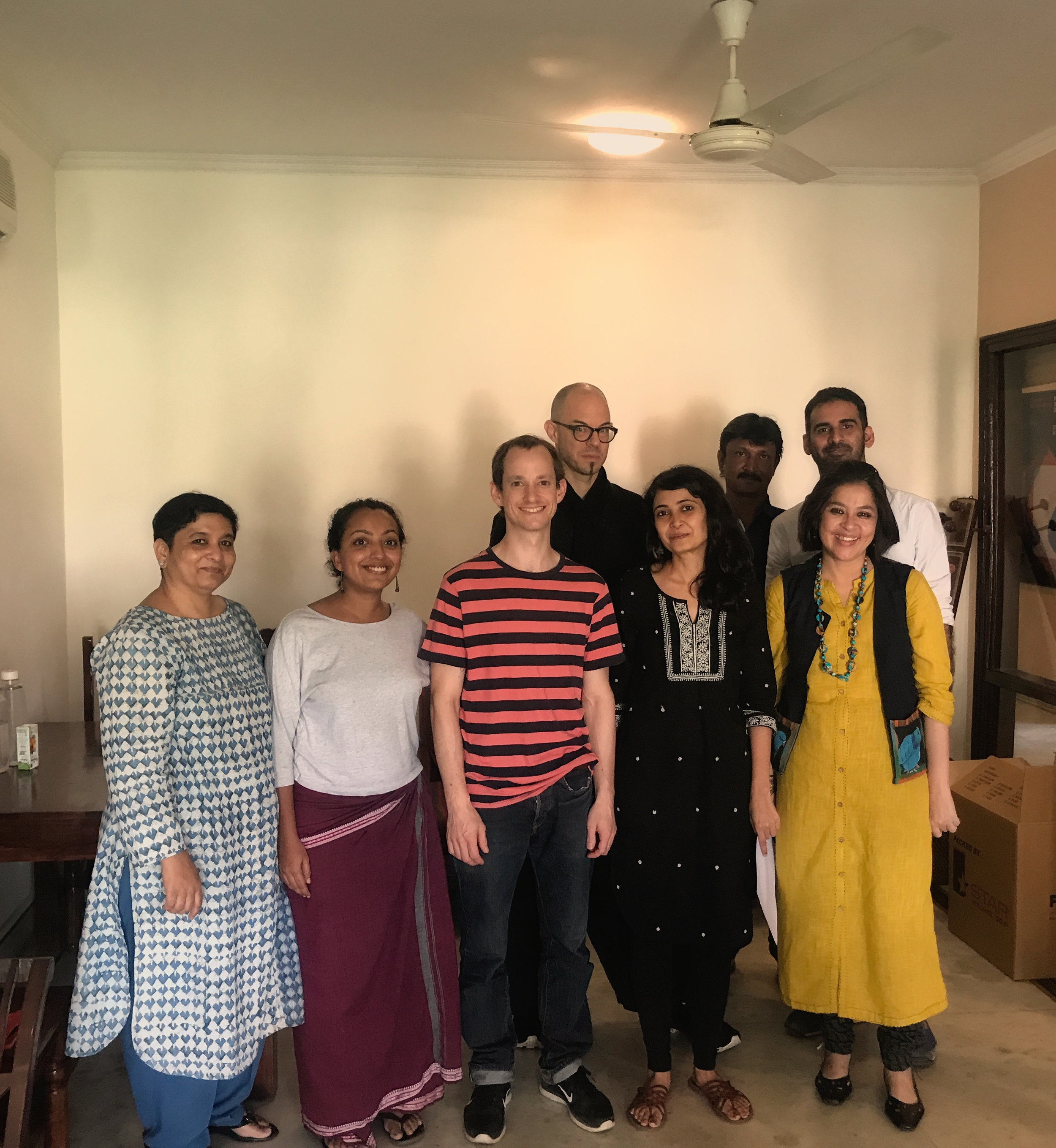 At the ProHelvetia Office in New Delhi (in the back: Nik Bärtsch, Puneet Kumar, Akshay Pathak/ in the front: Sangeeta Rana, Tanima Maniktala, Lukas Baumgartner, Sadaf Raza, Minhazz Mazumdar)