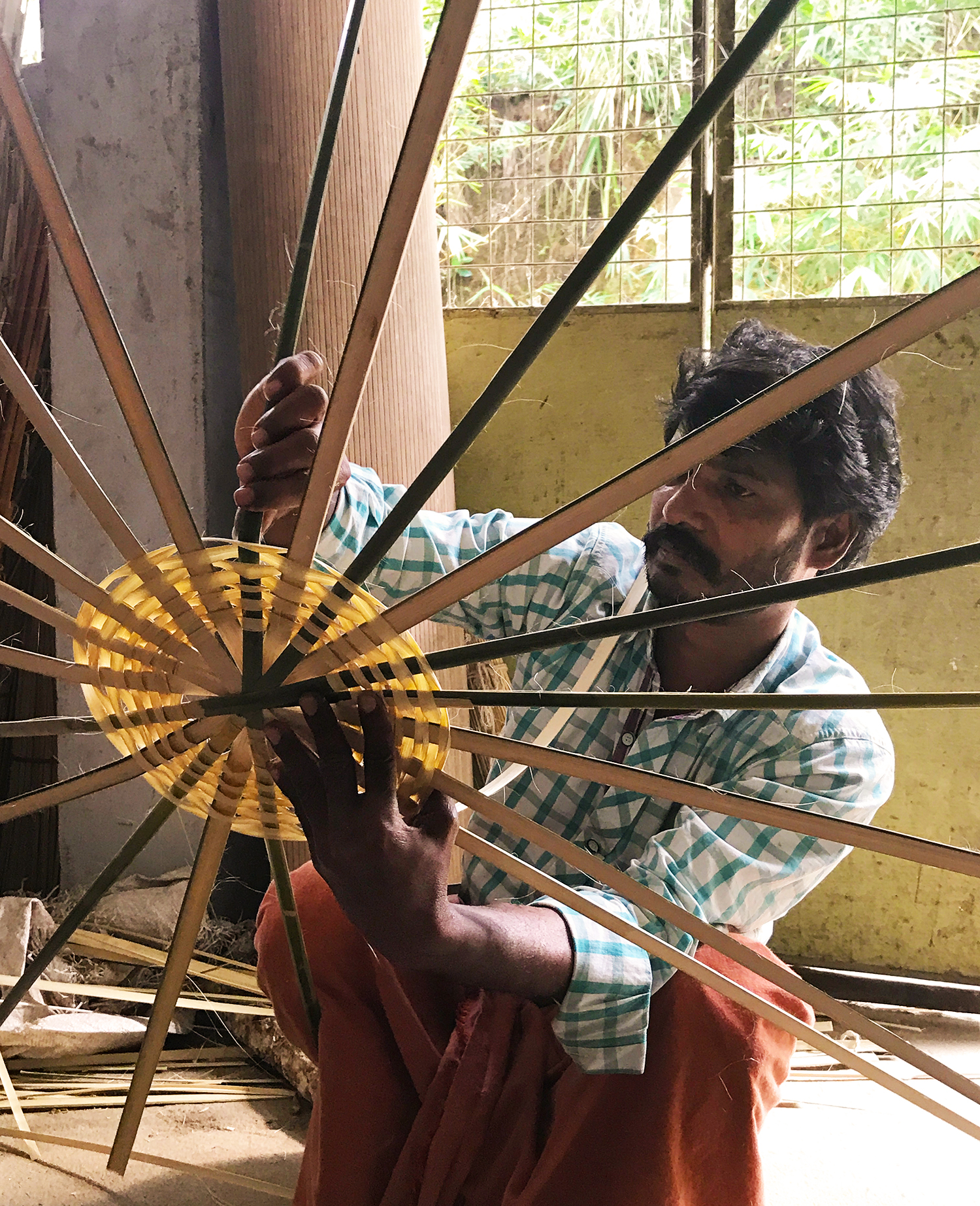 Raju the man for bamboo baskets.