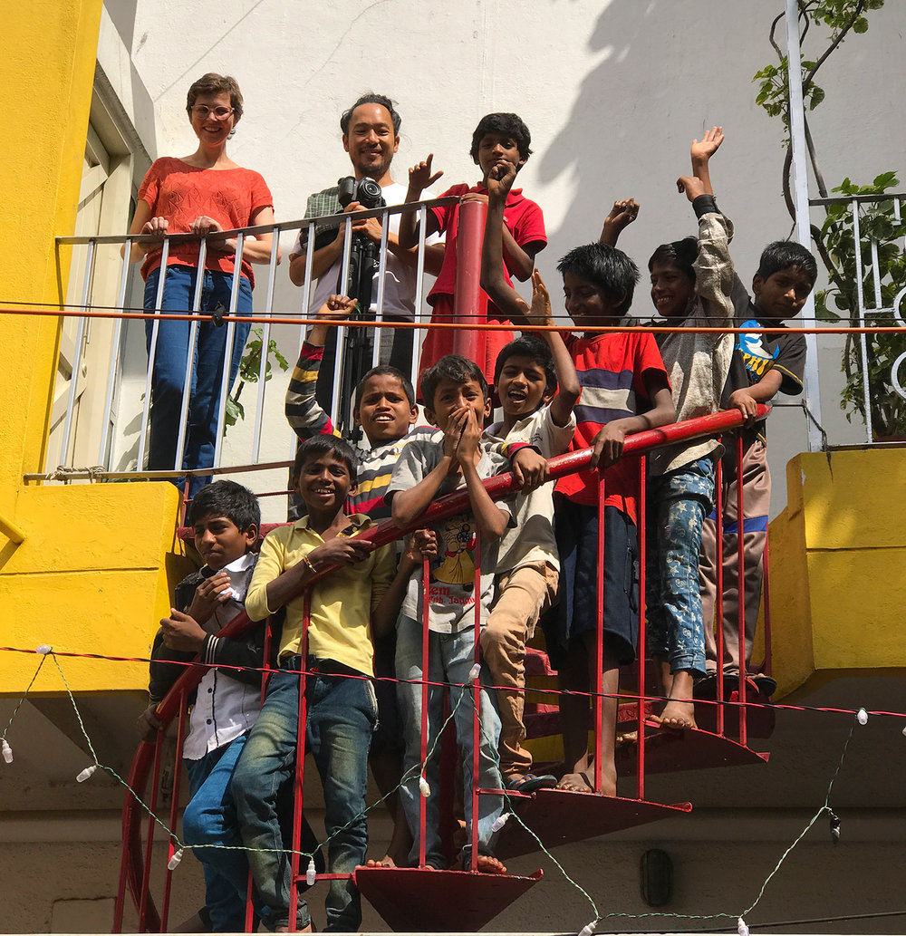 The kids from the neighborhood during a festival at Shanthi Road.