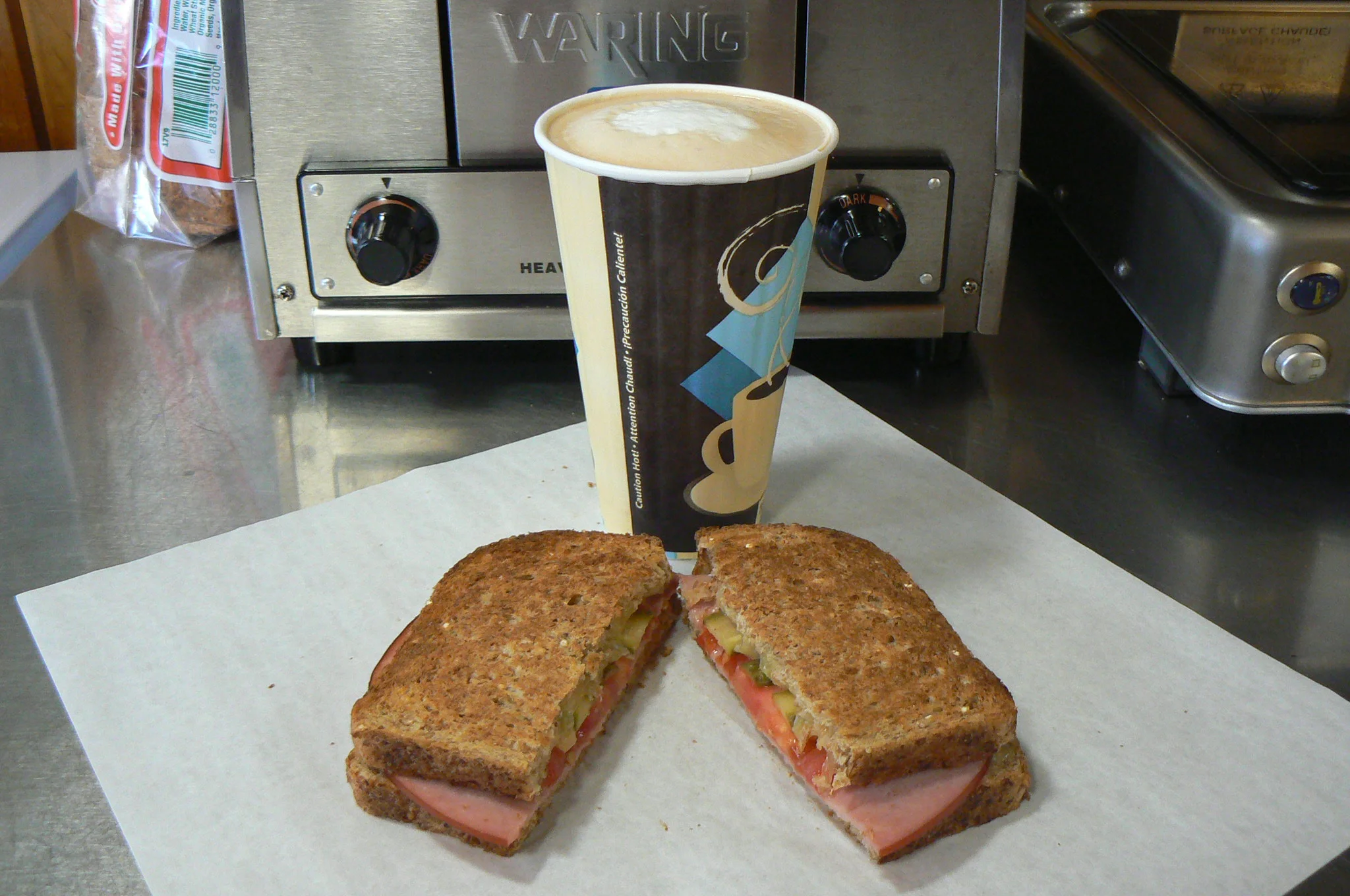 Latte and Sandwich