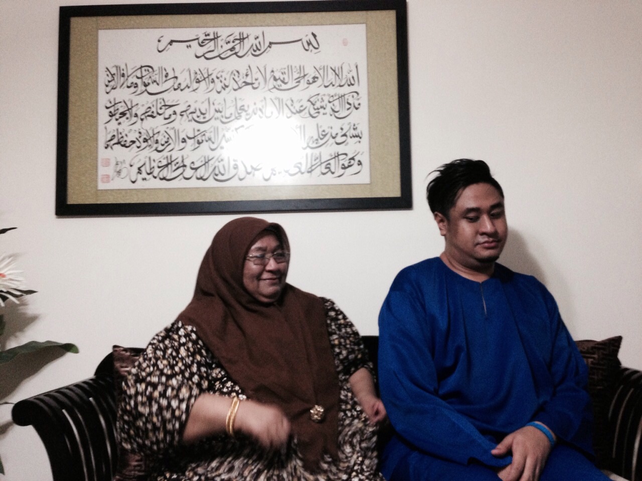 Ezzam and his mother.