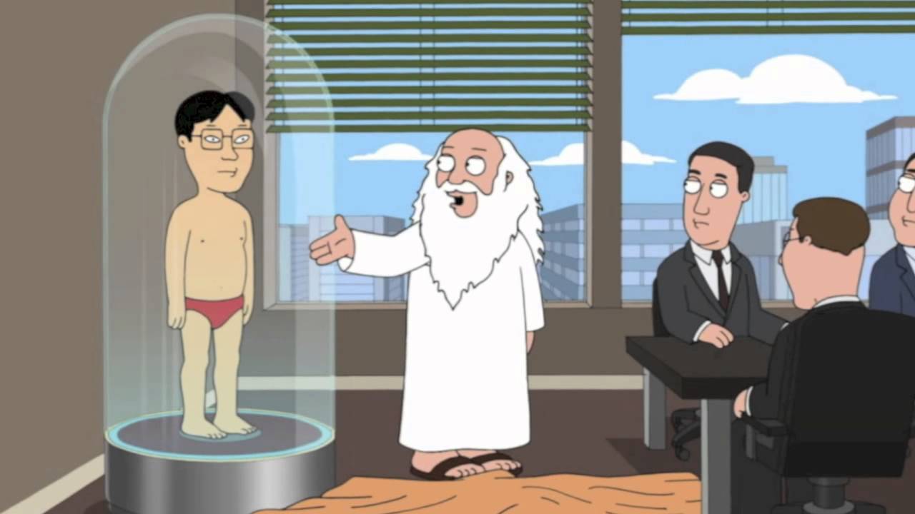 "Presenting to you, the Asian!" – Screenshot from "Family Guy"