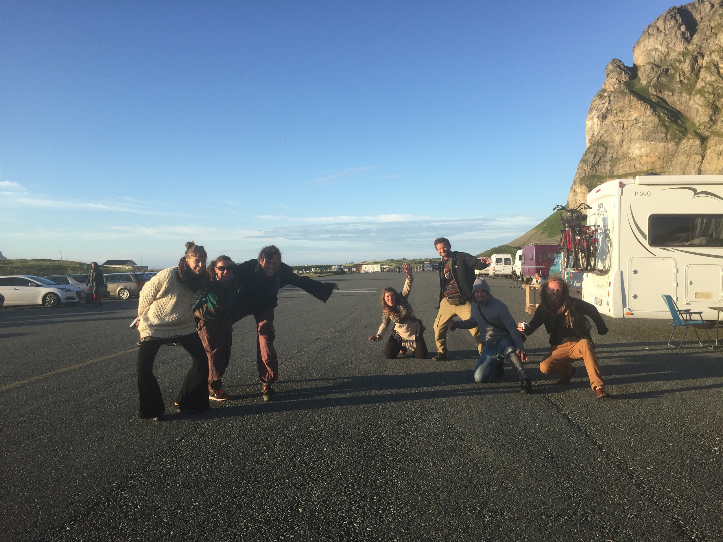 The crew fighting against the winds.
