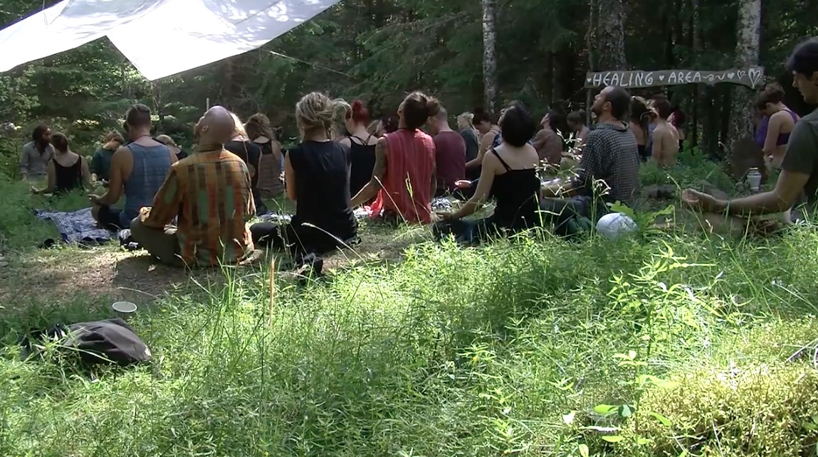 A family that meditates together stays together.