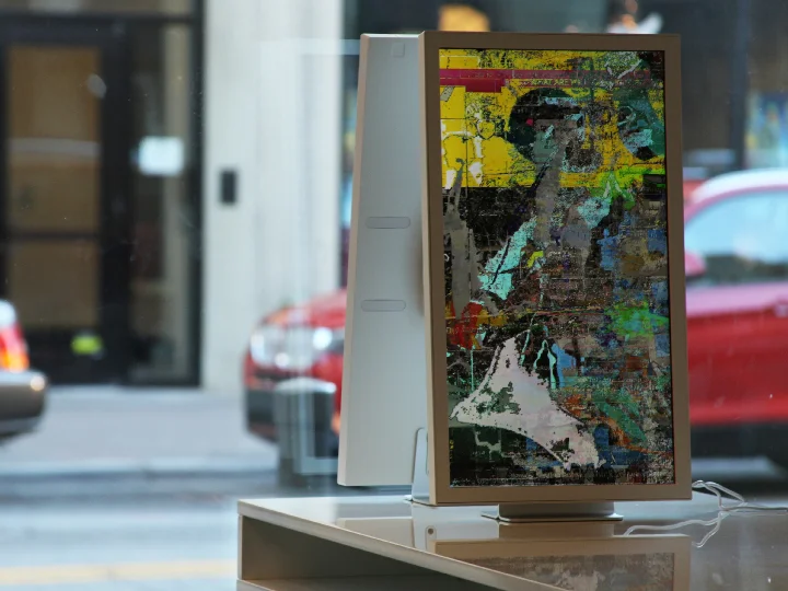 iWash (fragment 006) GIF displayed on an EO1 at a/perture cinema, Winston-Salem, NC. (Photo credit: Jacob Carah)