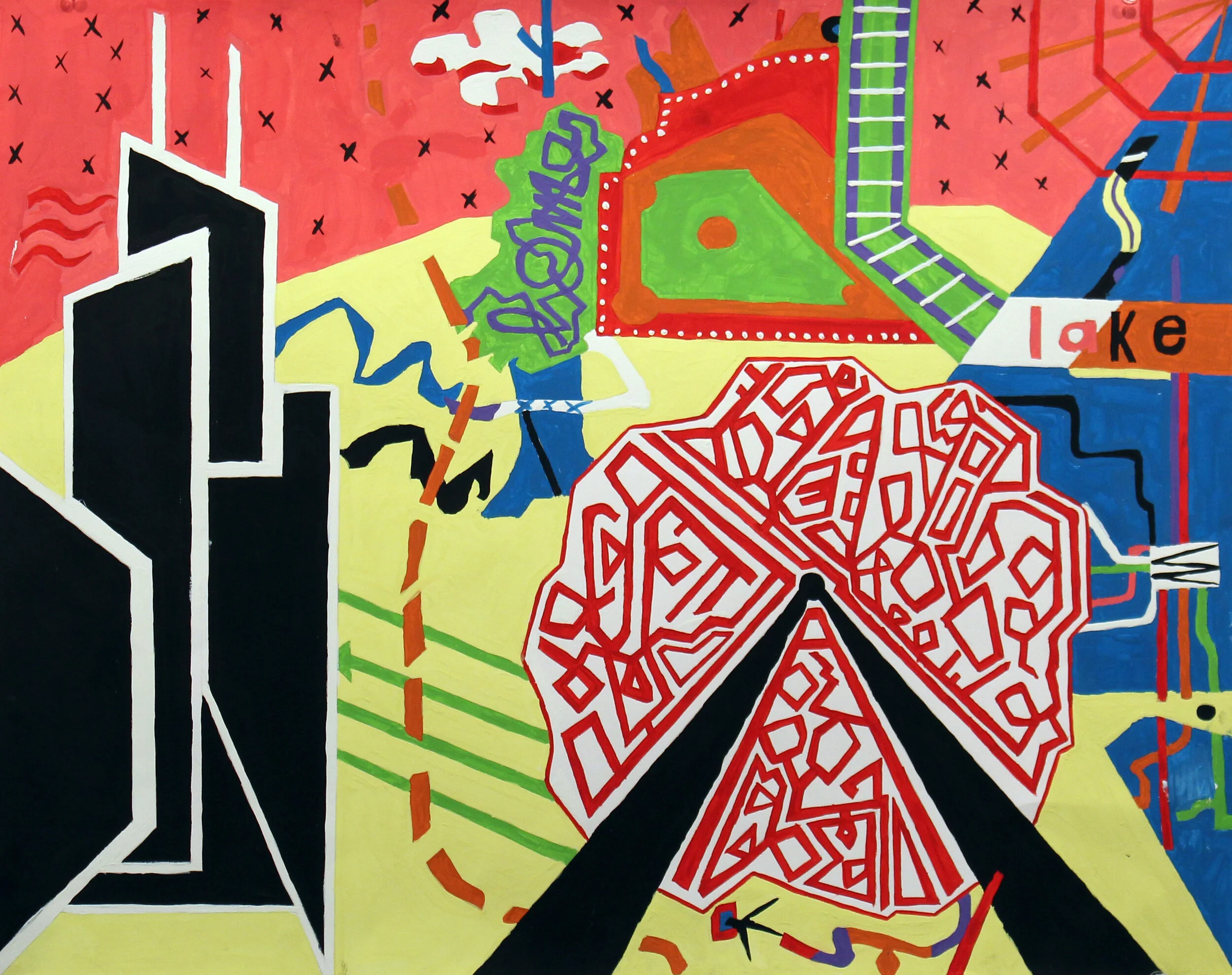 Faith Geraghty - After Stuart Davis; gouache on paper