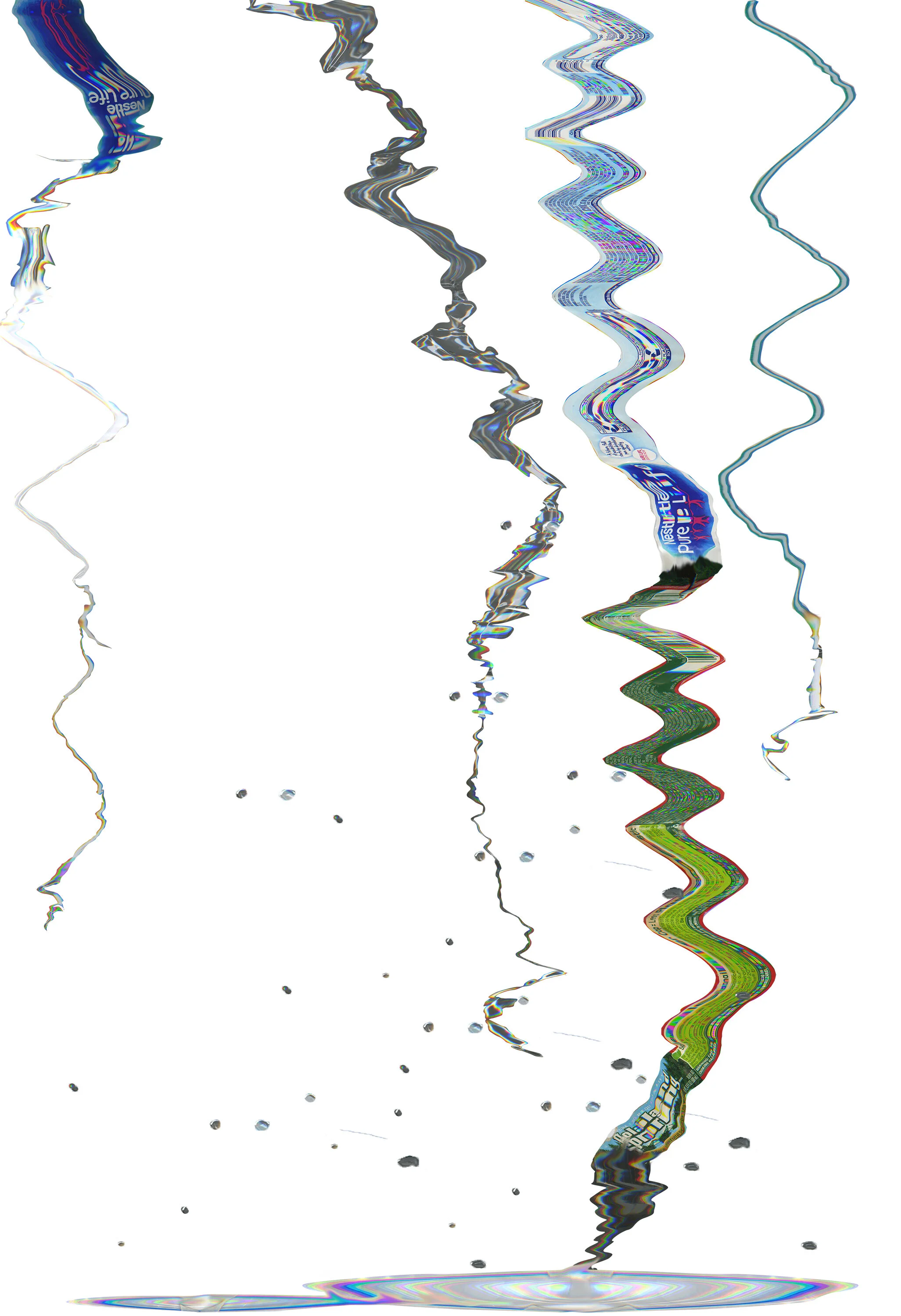 Maegan Pruitt - Various scanned plastic materials printed on transparency paper.