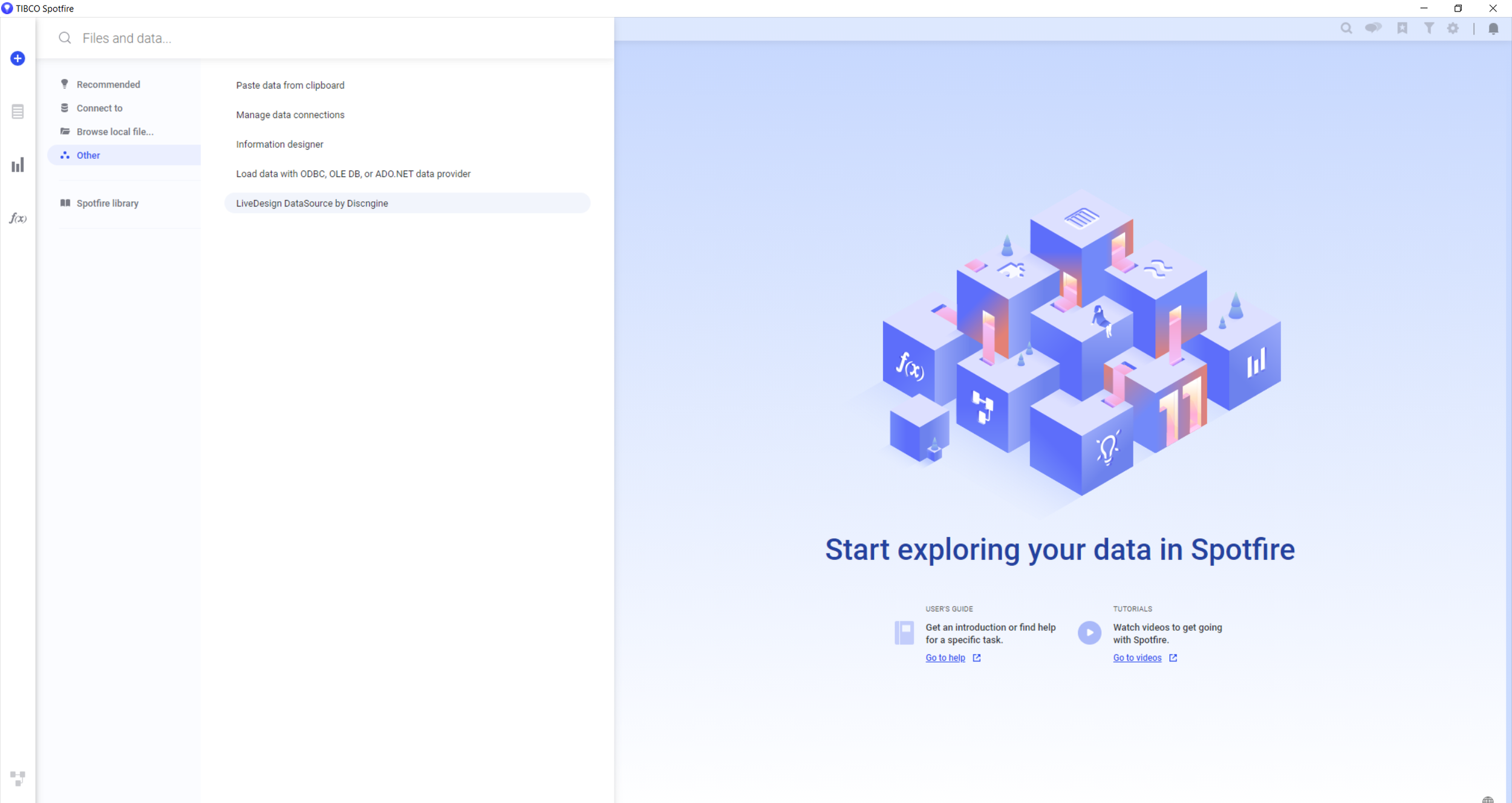 Step 1: Open the LiveDesign data source from the plus menu