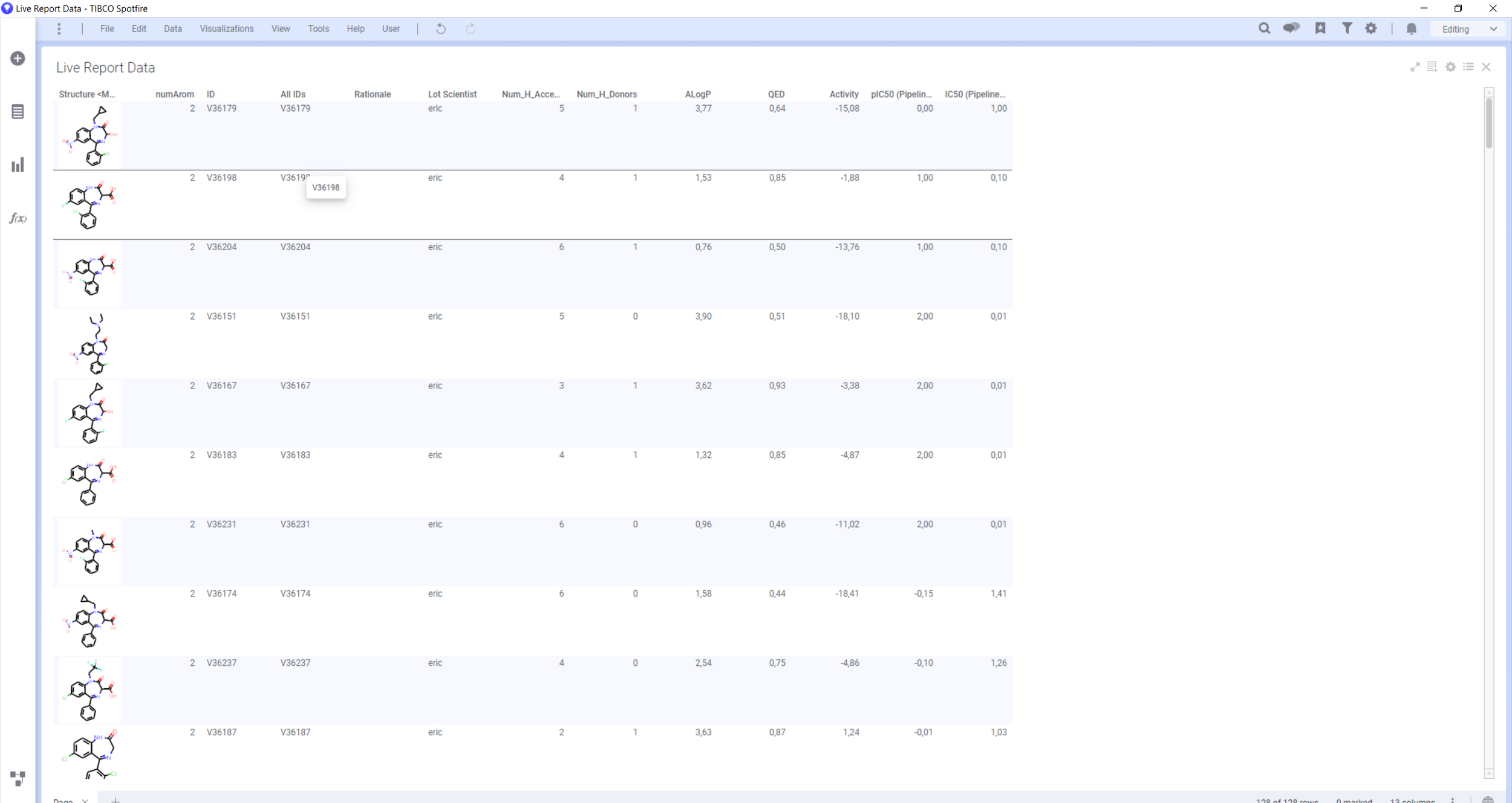 Step 5: Use Spotfire visualization to render LiveReport data
