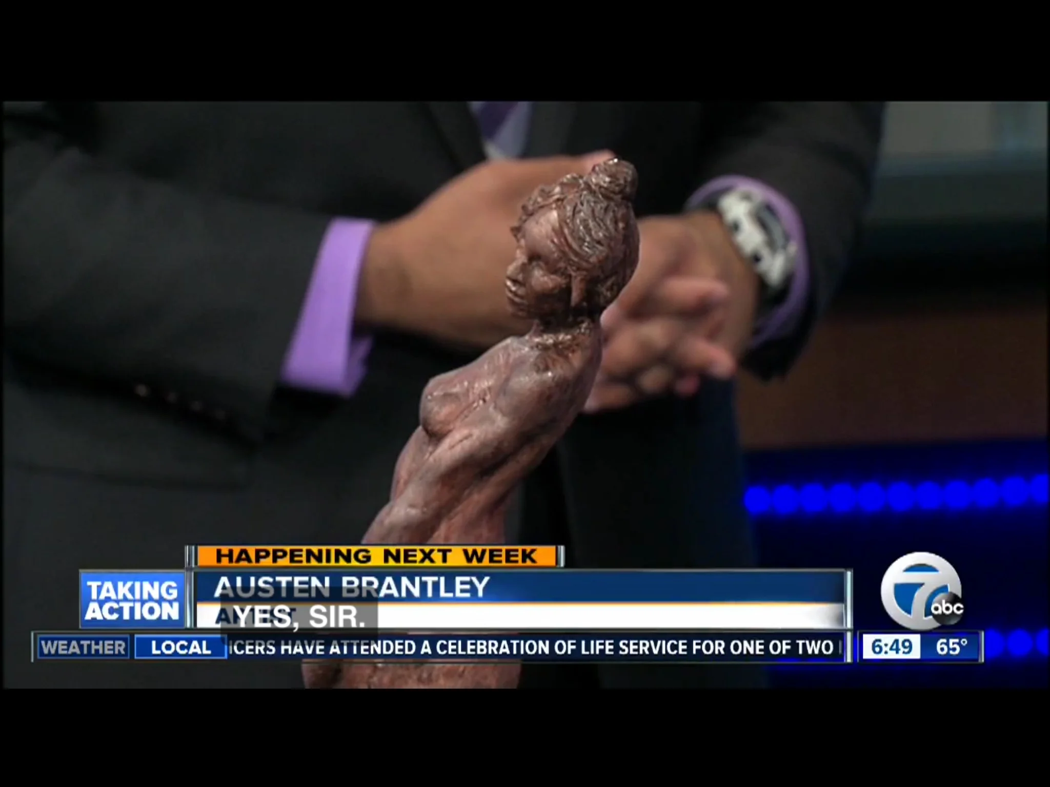 The interview starts at Hello and ends at Goodbye