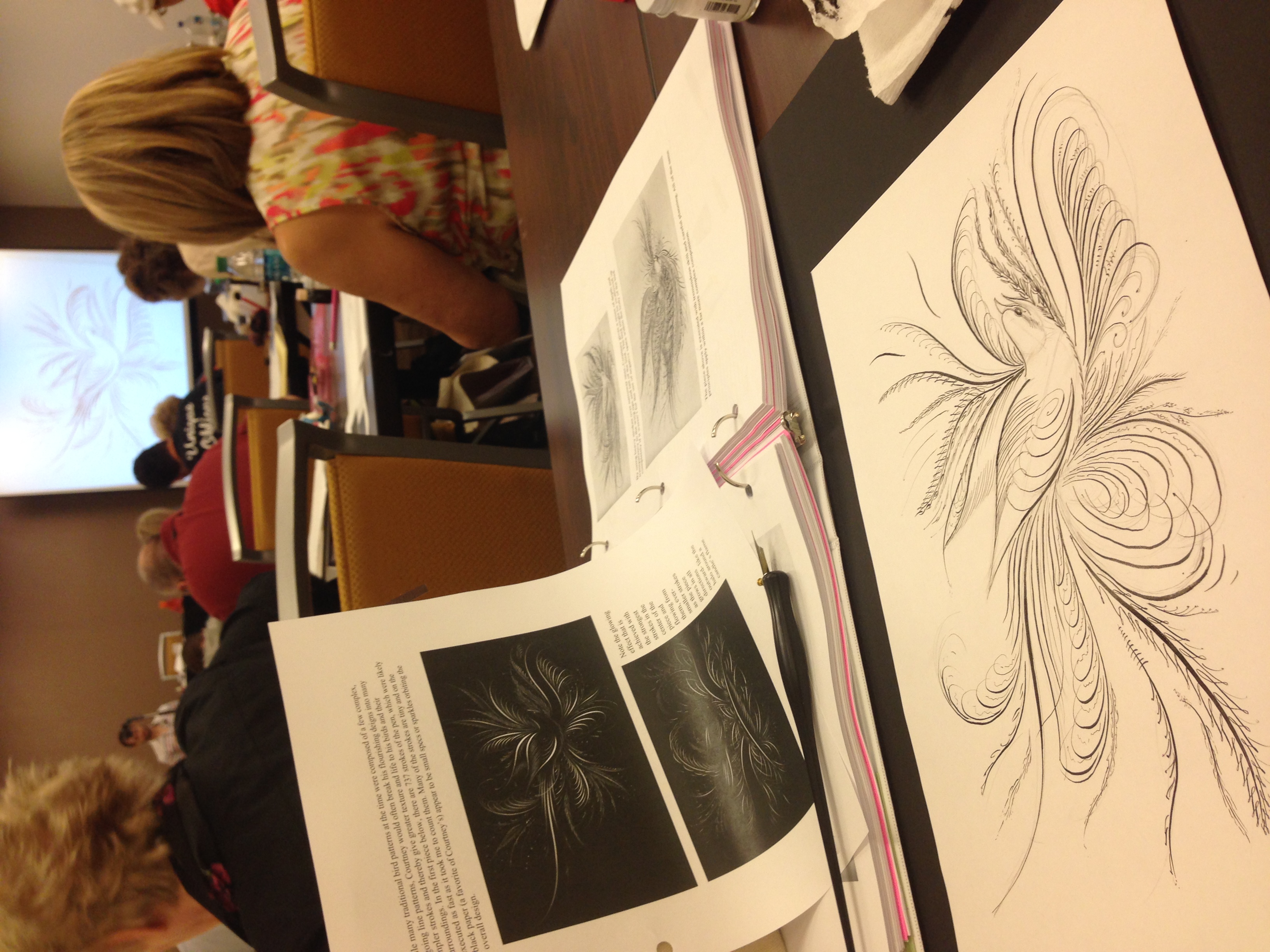 i was lucky enough attend a Jake Weidmann class . . . not too shabby a flourished bird for my first attempt! Jake is a genius Master Penman, so inspiring! 