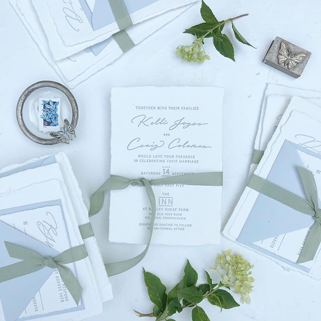 wedding day love to the sweetest couple . . . K + C, the weather is a dream, as was creating your stationery! 🦋 @confettiandco #colemangetyourlove