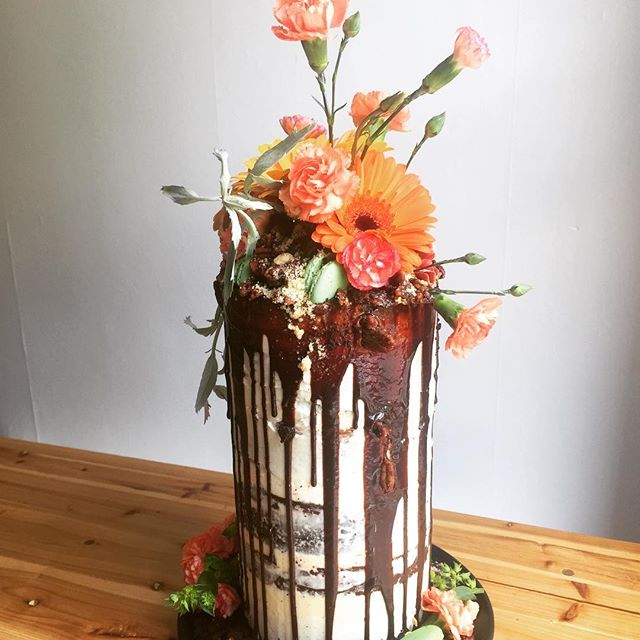 This is my fantasy birthday cake. It took two days to make! 6 layers and almost two feet tall! Oh, and it was scrumptious.
 Mexican chocolate brownie (adapted @bonapetitemag cocoa brownie recipe), a killer chocolate cheesecake, and lemon buttermilk c