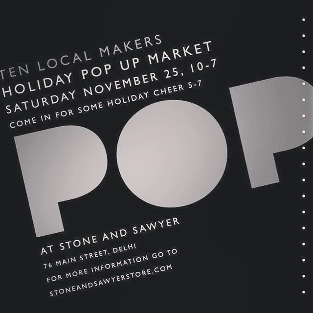 Come say Hello on Small Business Saturday! Lots of pretty things starting at 10am! @stoneandsawyer @siobhanaleabarrett @thetaylorfoster @fosterbuiltcoffee @throwmylifeaway @catskillbotanicals @hudsonmade