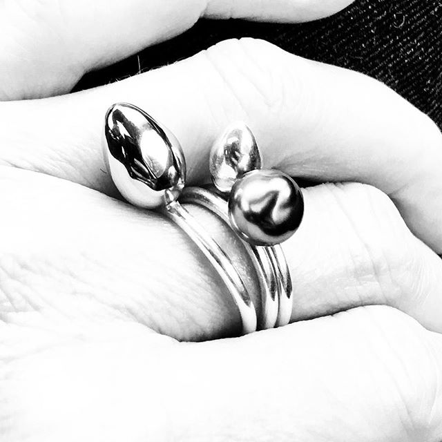 @jeanettebronee is always picking + rocking the coolest Tamlin pieces! Repost @jeanettebronee
・・・
My birthday gift from my hubby. Thank you @torkilnyc for my egg #rings by @tamlinjewelry