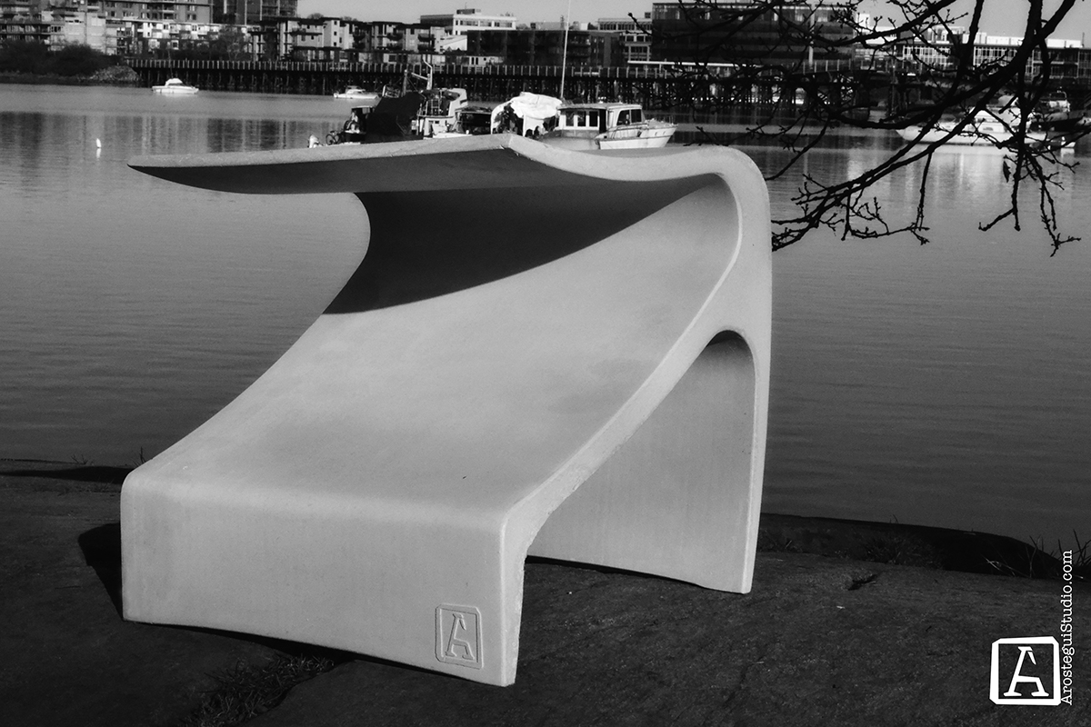 The Sofi bench, Ductal, UHPC (concrete)- ©2015 Arostegui Studio