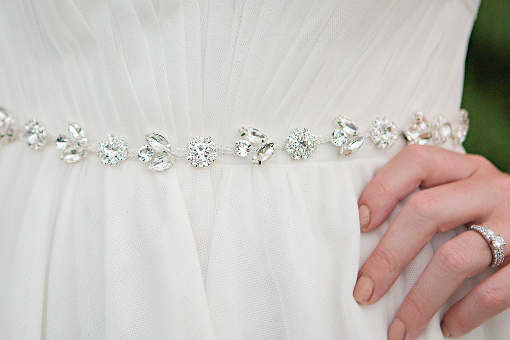 Skinny rhinestone bridal sash