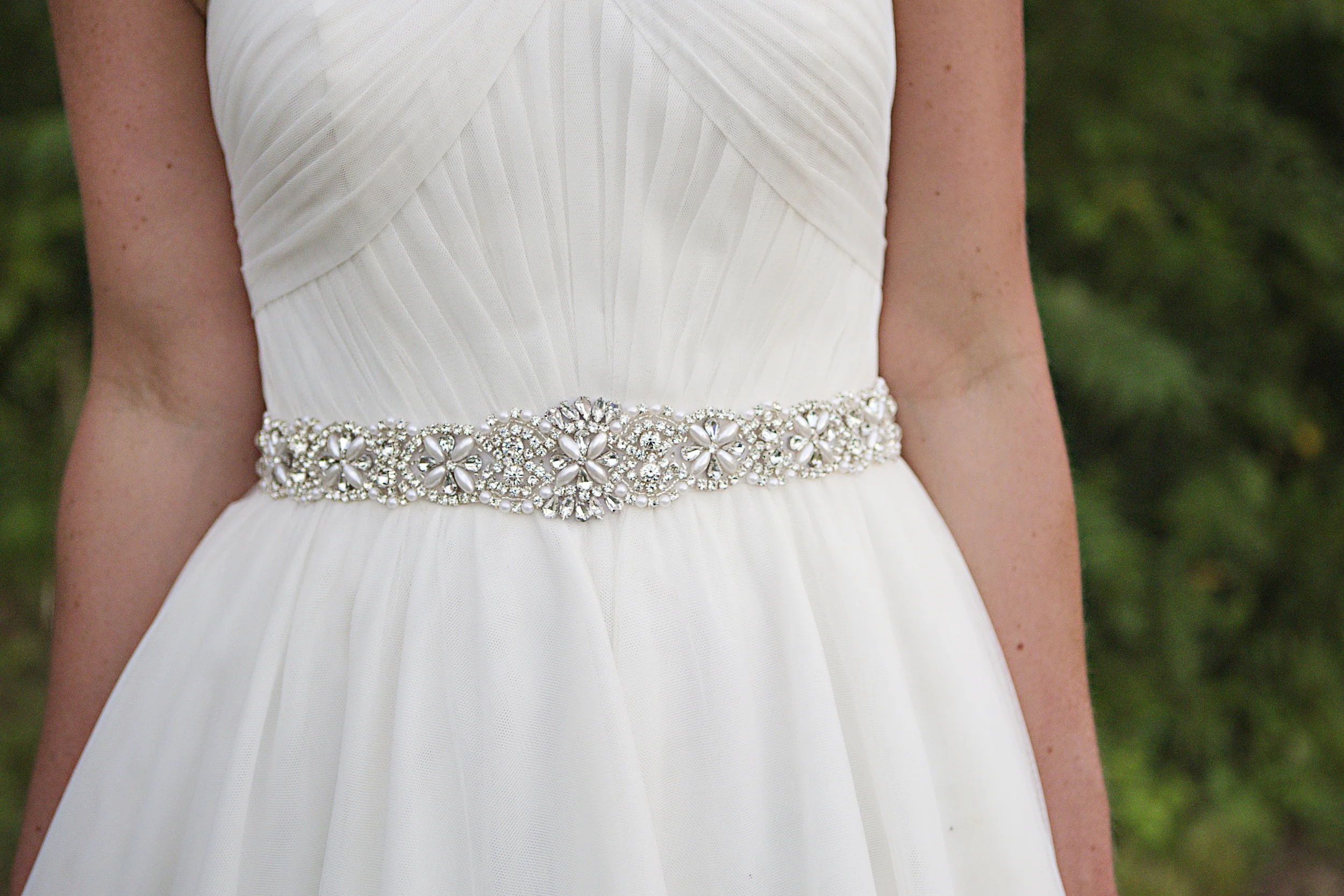 Rhinestone and Pearl Bridal Belt