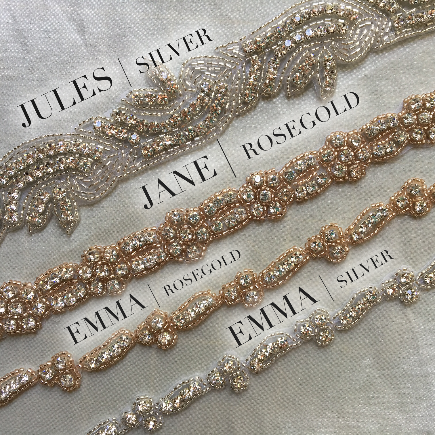 Rosegold Bridal Sashes