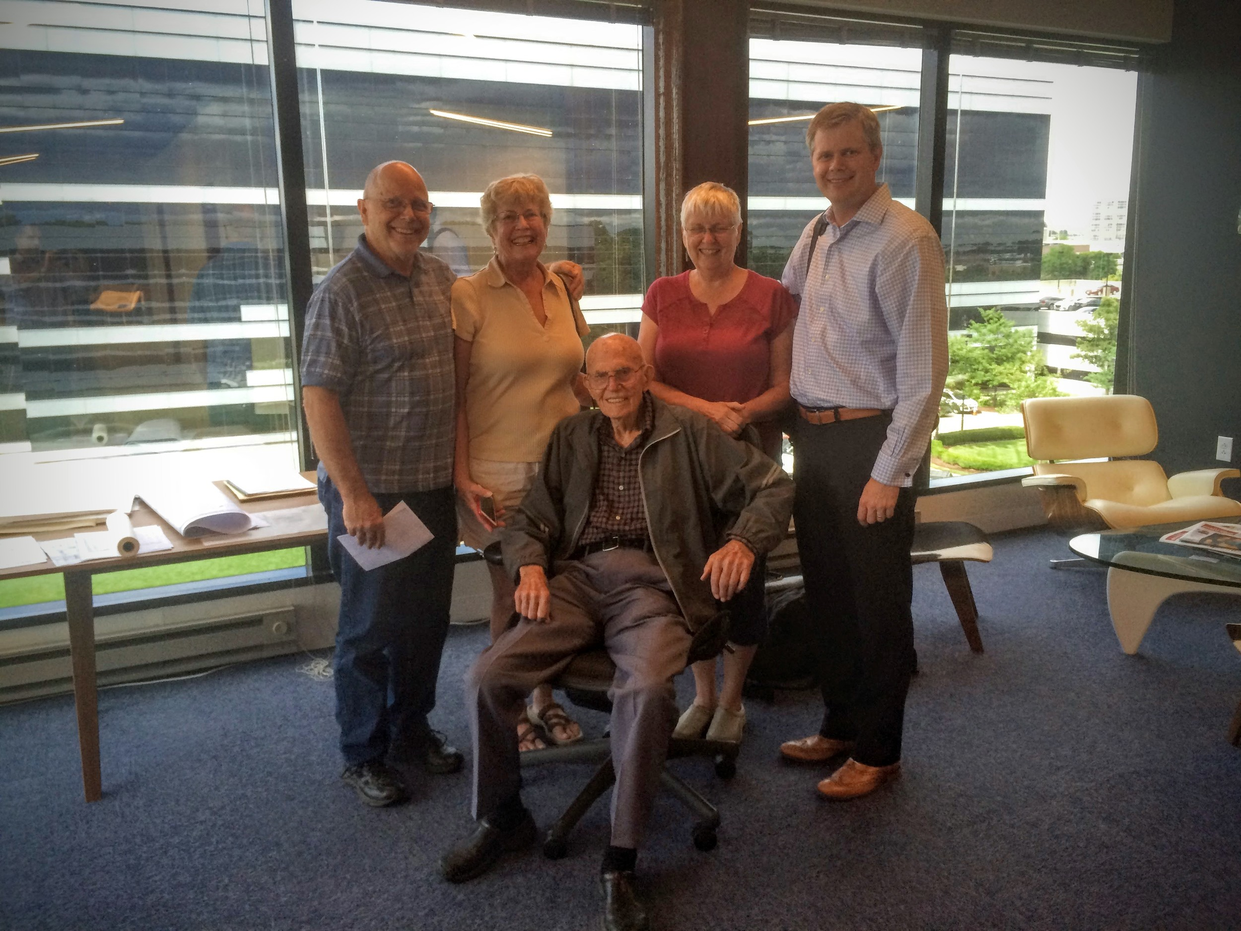 Grandpa Elliott visiting Vessel's office at 103 years old!
