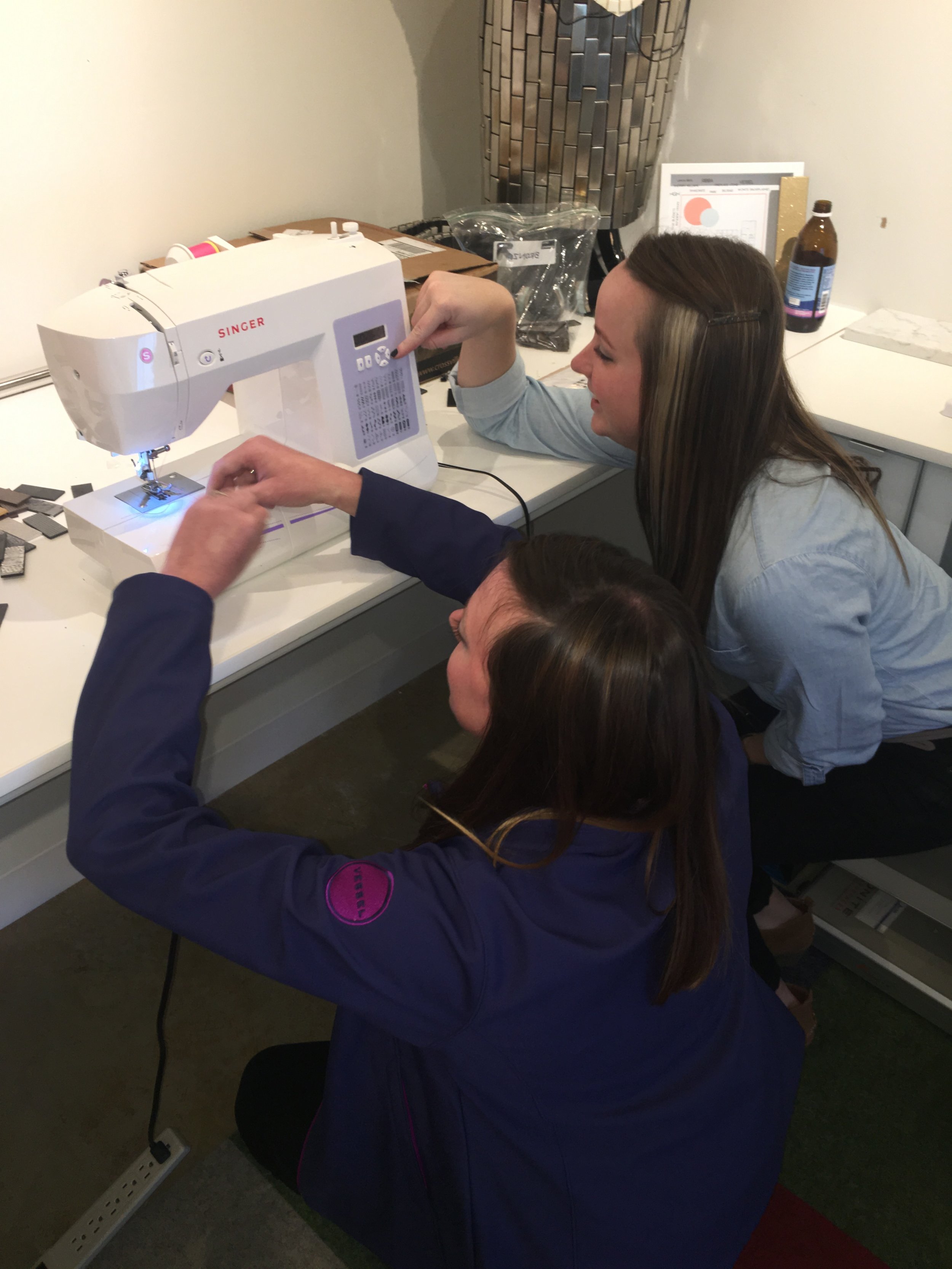 Jenn's never-used-before sewing machine came in handy!