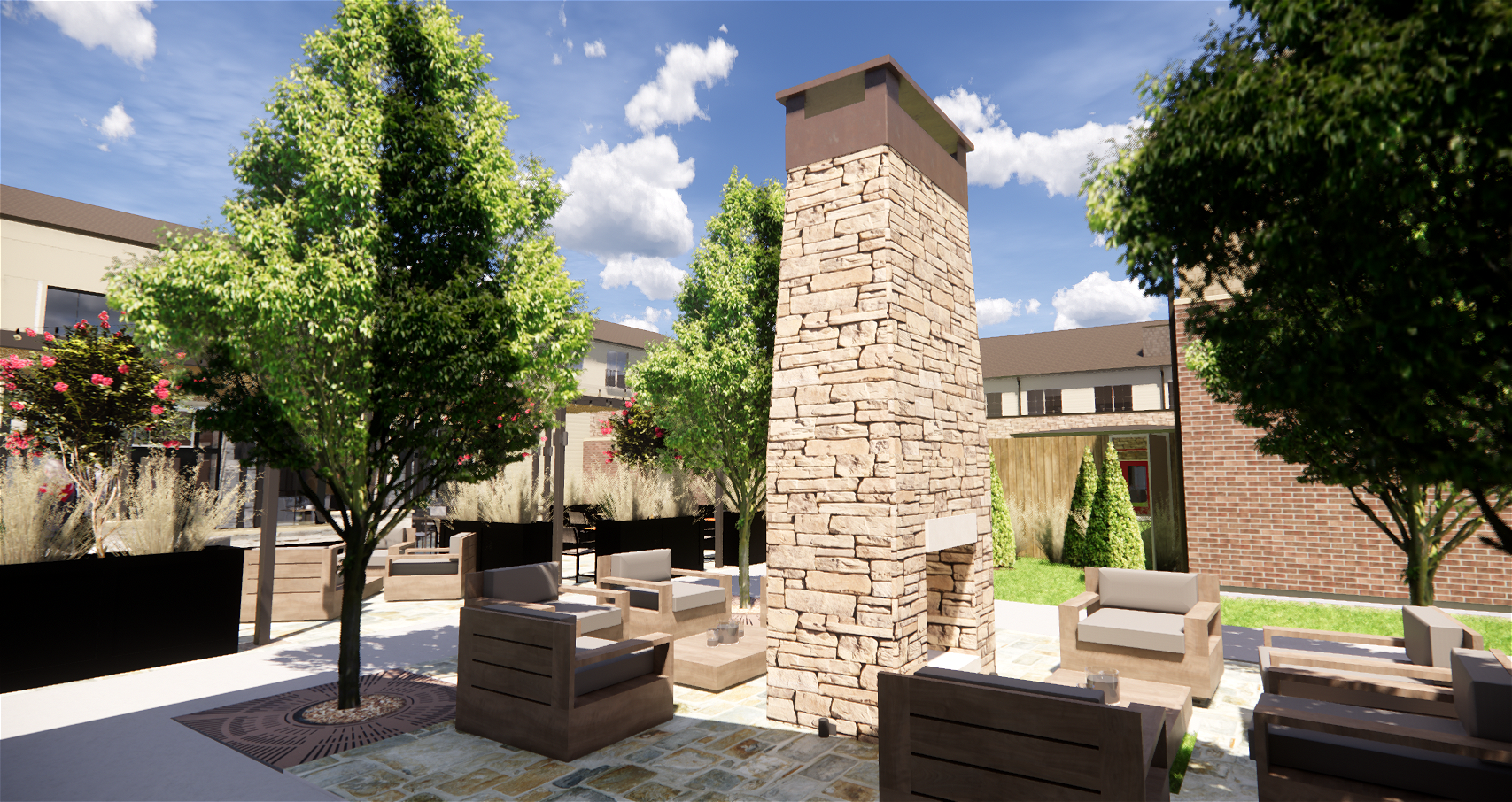 Algonquin Independent Living, Assisted Living & Memory Care Outdoor Fireplace.png