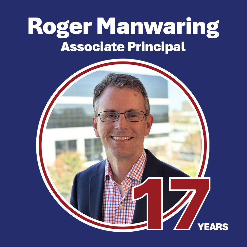 Happy 17 Years to Associate Principal, Roger Manwaring! Thanks for all your code advice and your stellar rendering skills!

#wecreateplaceswherepeopleflourish