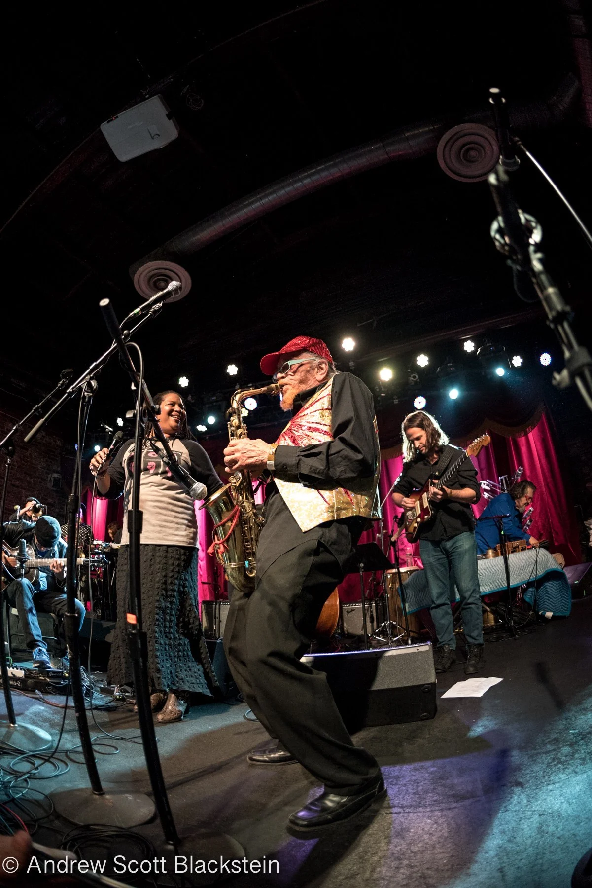 with Marshall Allen, Fay Victor, Marc Ribot, Cyro Baptista, Joe Russo, Billy Martin