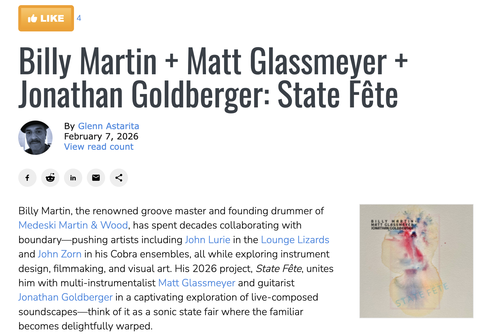 All About Jazz: State Fete REVIEW