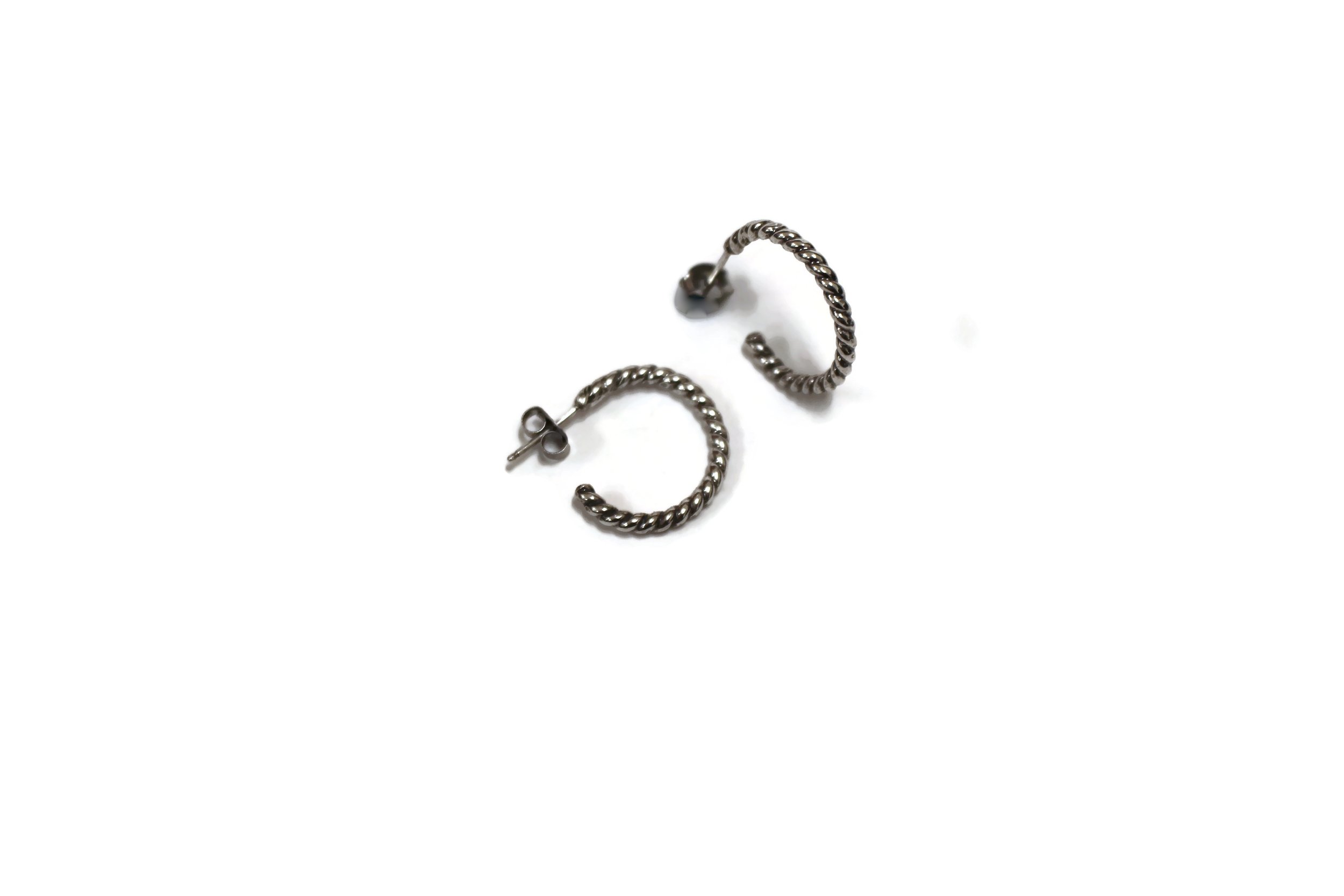 cable hoop earrings