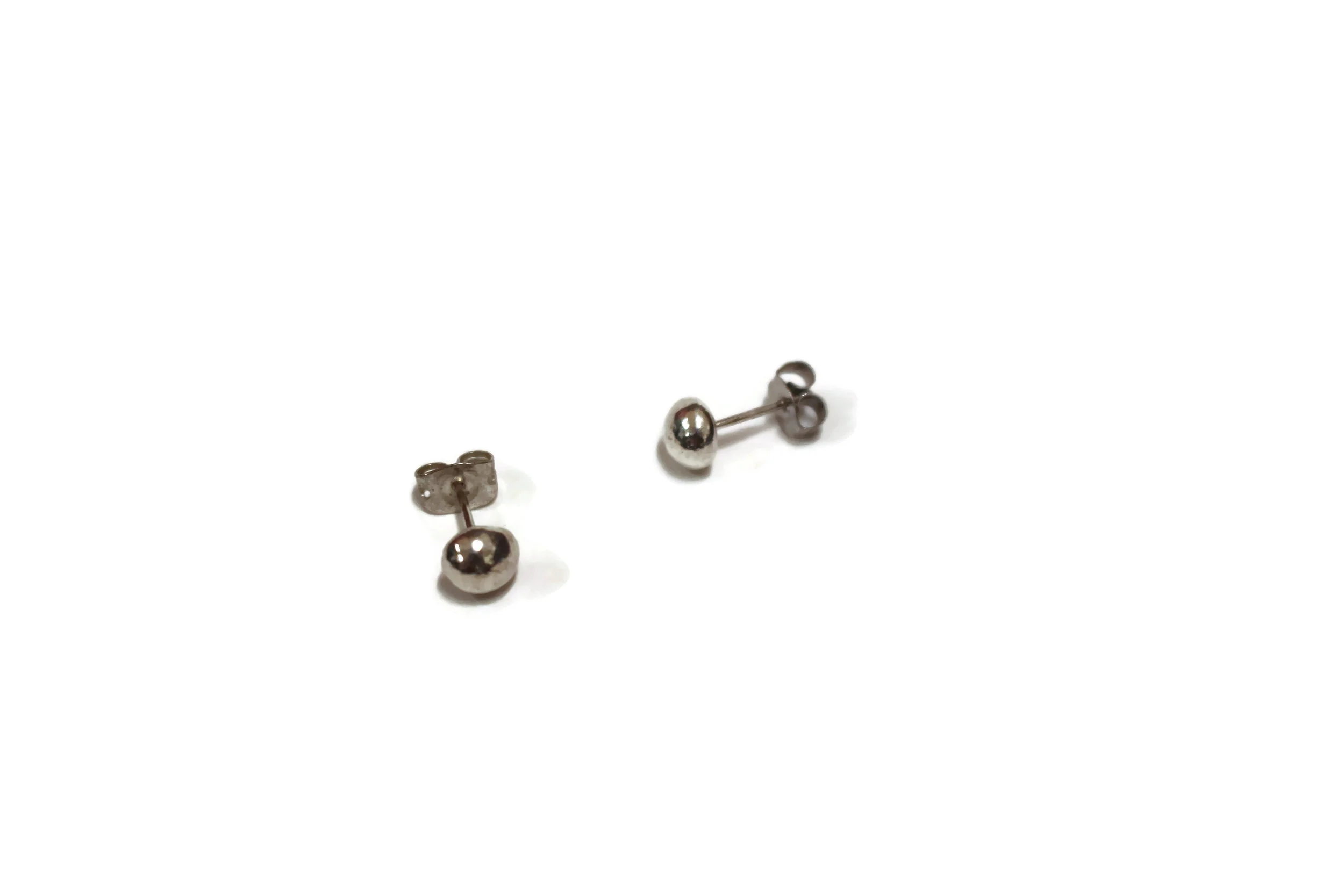 silver ball stud earrings