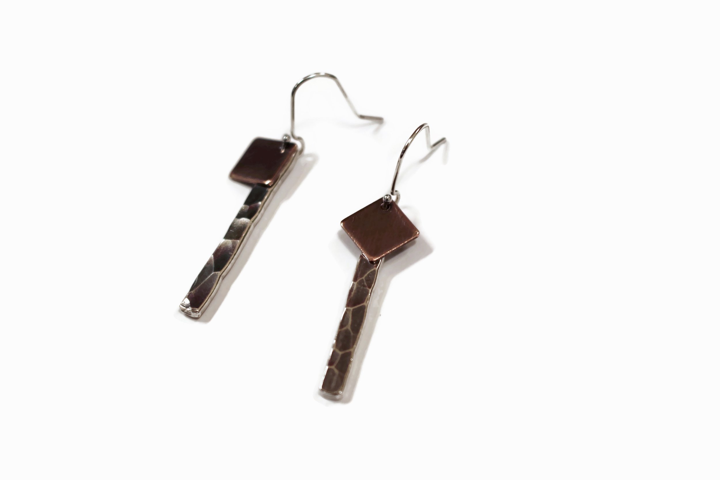 hammered copper earrings