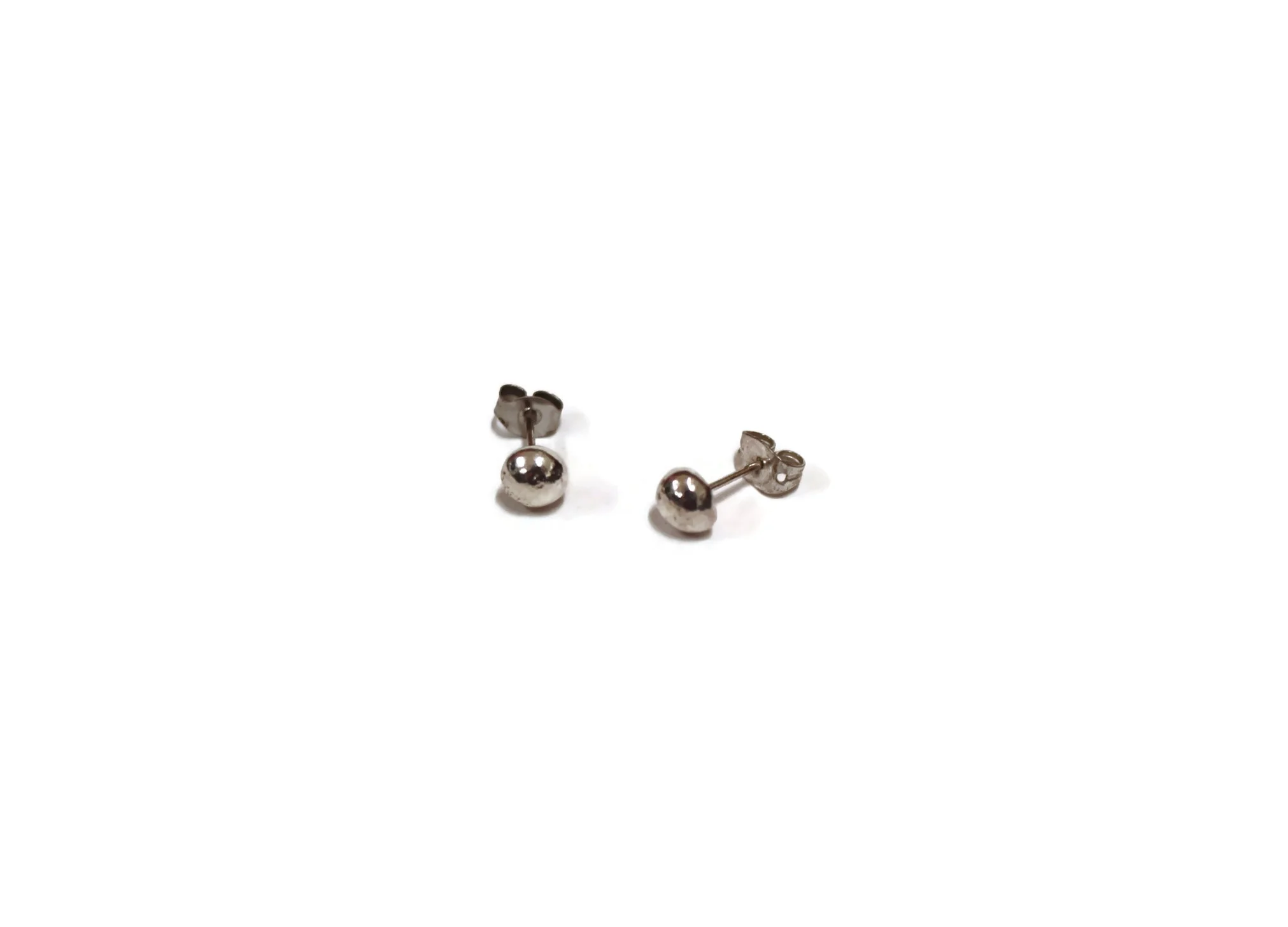 silver ball earrings studs