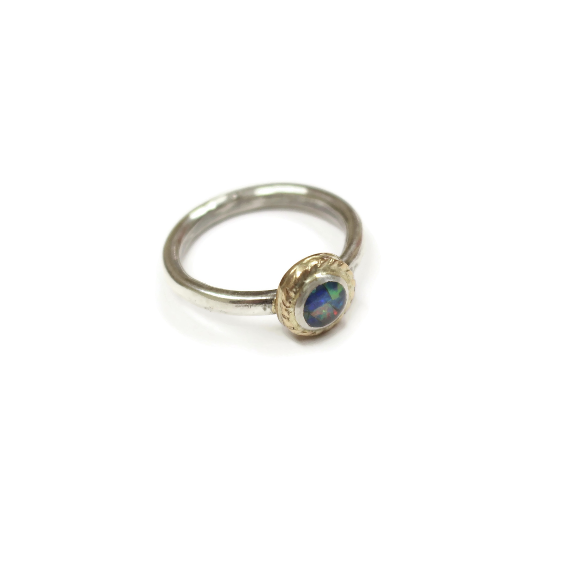 yellow gold opal ring