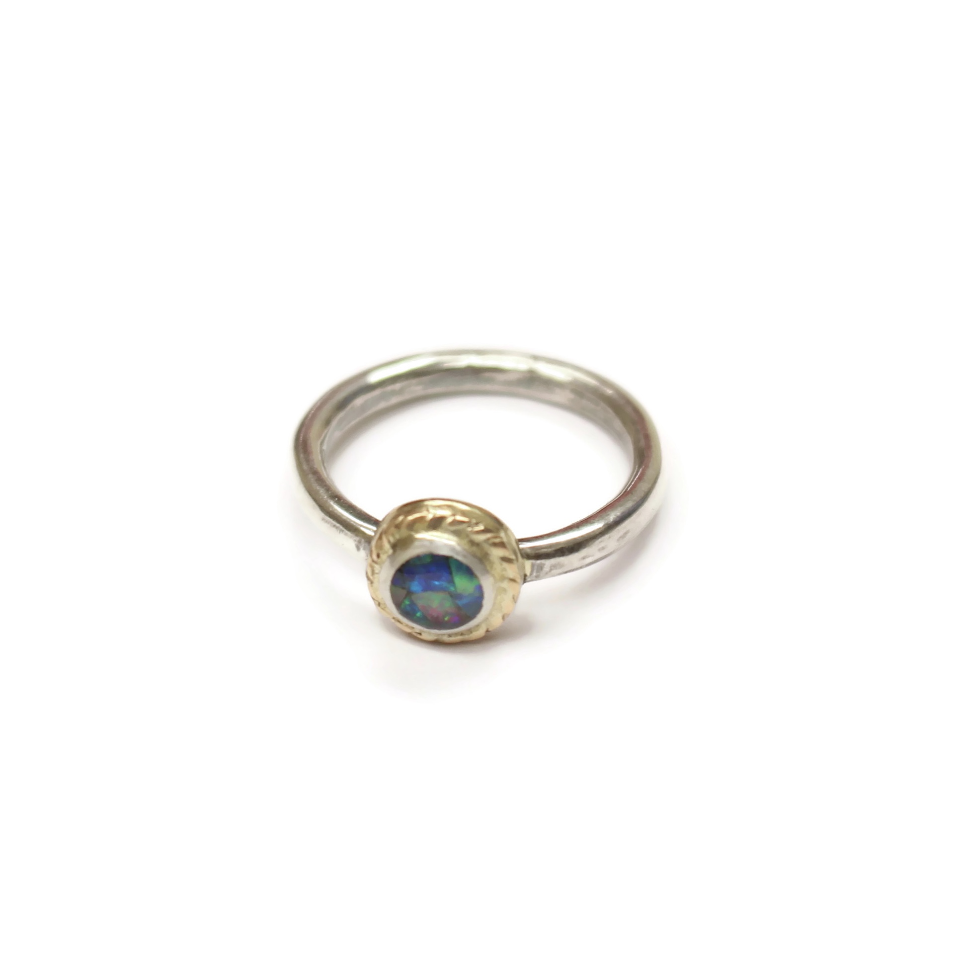 black opal gold ring