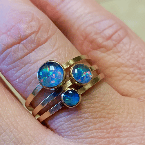 Be Happy, Be Bright, Be You Set Of Opal Rings. — Christine Ryan Designs