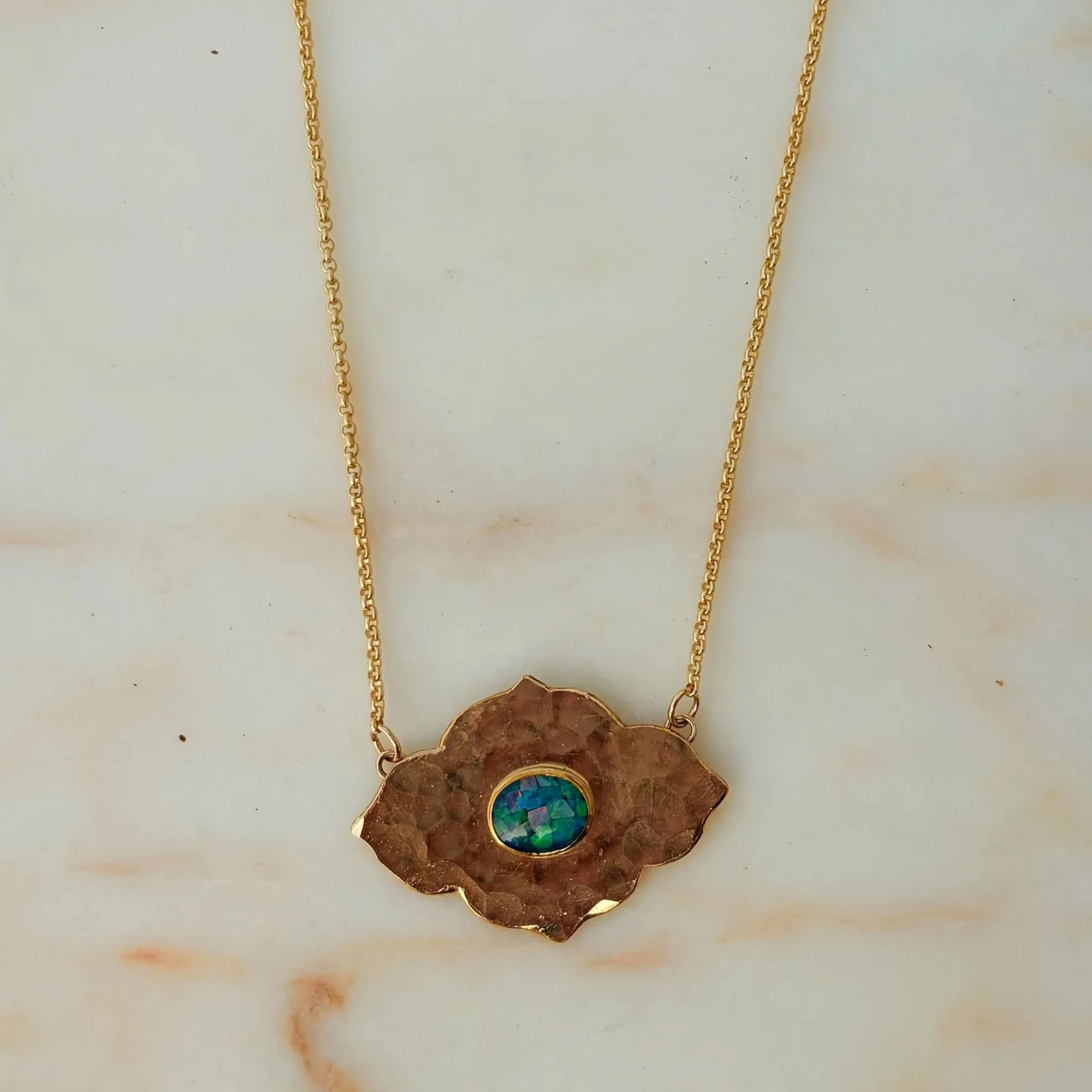 Rosé All May opal necklace