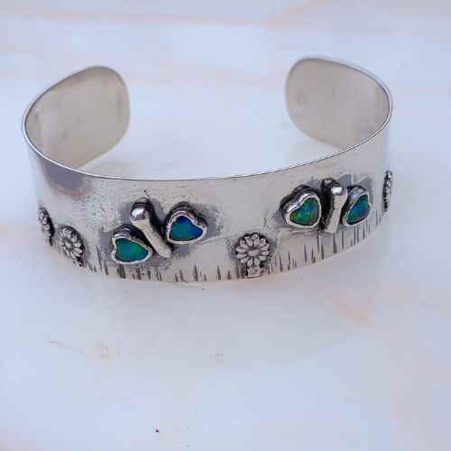 Miss leading butterfly opal cuff bracelet