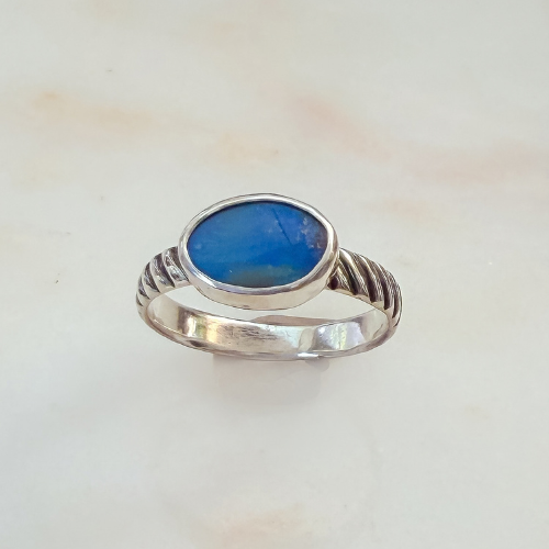 Dark & Dreamy opal ring. Size 7.