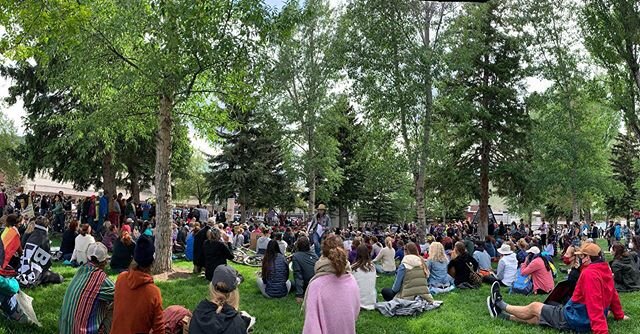 Gathered in the Town Square on Sunday during the March for Unity. #jacksonhole #blacklivesmatter #georgefloyd #saytheirnames