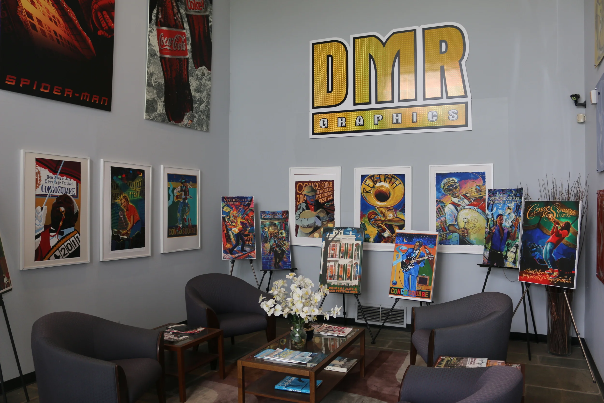 DMR Graphics Lobby with Jazz Fest Posters