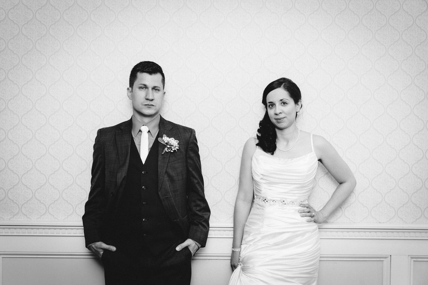  Serious bride and groom portrait 