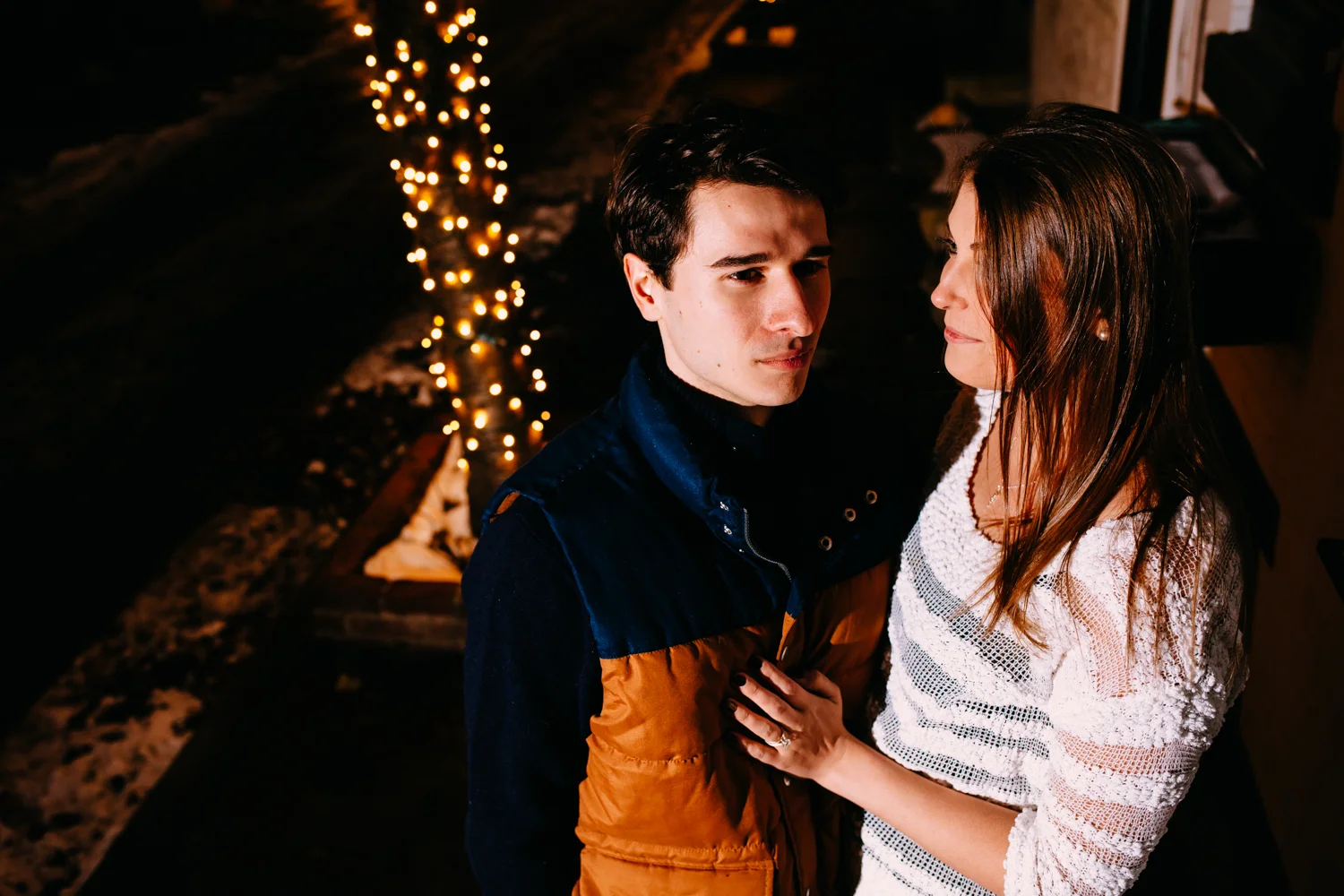 Philadelphia engagement photos, Philadelphia engagement photography, Philadelphia engagement photographer, engagement session in Philadelphia, city engagement photos, urban engagement photography, urban engagement session, city engagement photography, city engagement photographer, chic engagement photos, unique engagement photos, winter engagement photos, christmas engagement photos, engagement photos at christmas, twinkle lights, park engagement photos, engagement photos in a park