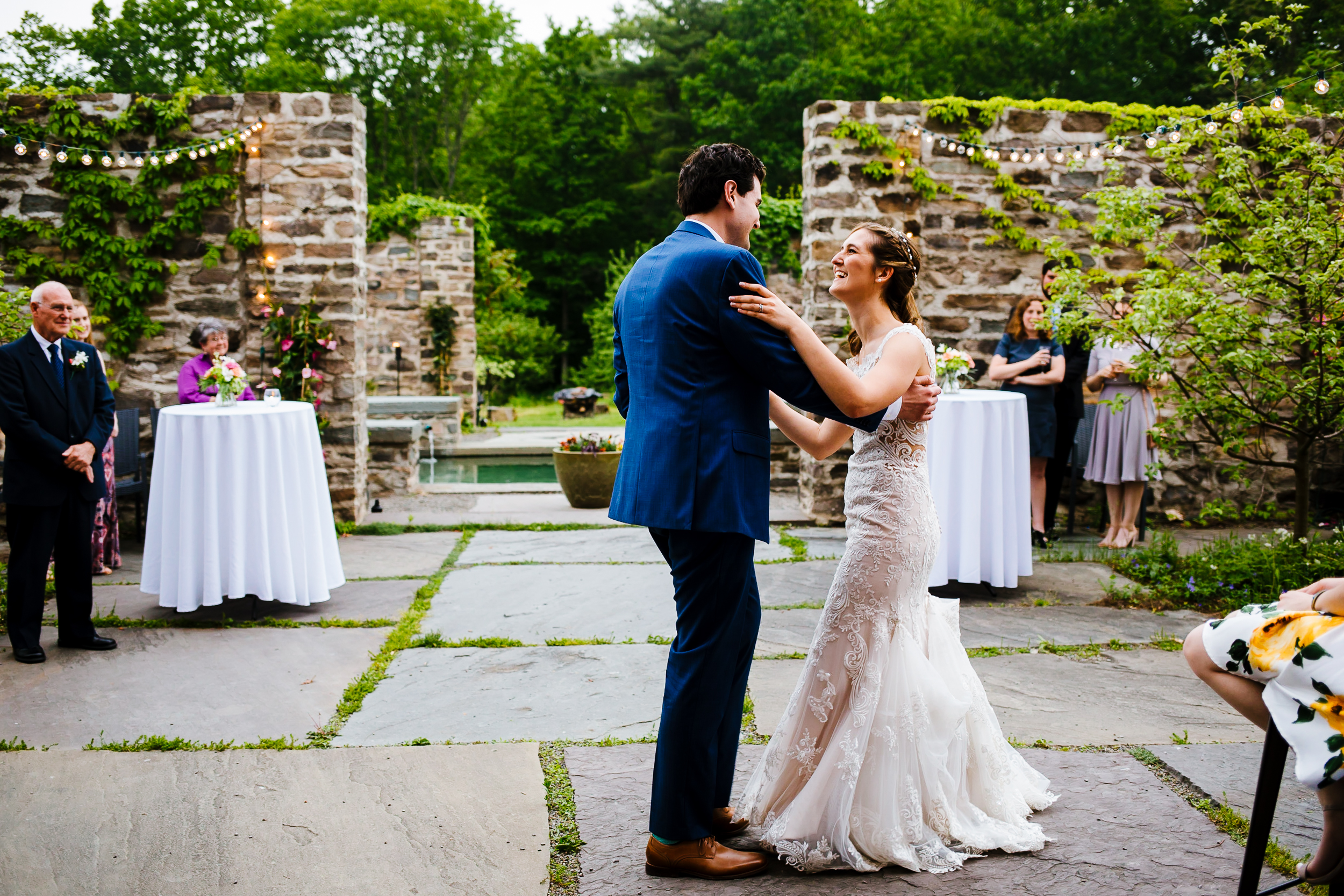 Ithaca NY wedding photography, Ithaca NY wedding photos, Ithaca NY wedding photographer, photographer in Ithaca NY, Treman Center wedding photography, treman center wedding photos, treman center, treman center wedding photographer, wedding at the treman center, treman center ithaca ny, barn wedding, outdoor wedding, summer wedding, outdoorsy wedding, pet friendly wedding, diy wedding, wedding inspo, wedding reception, dancing, first dance, bride and groom dance, twinkle lights, courtyard dance