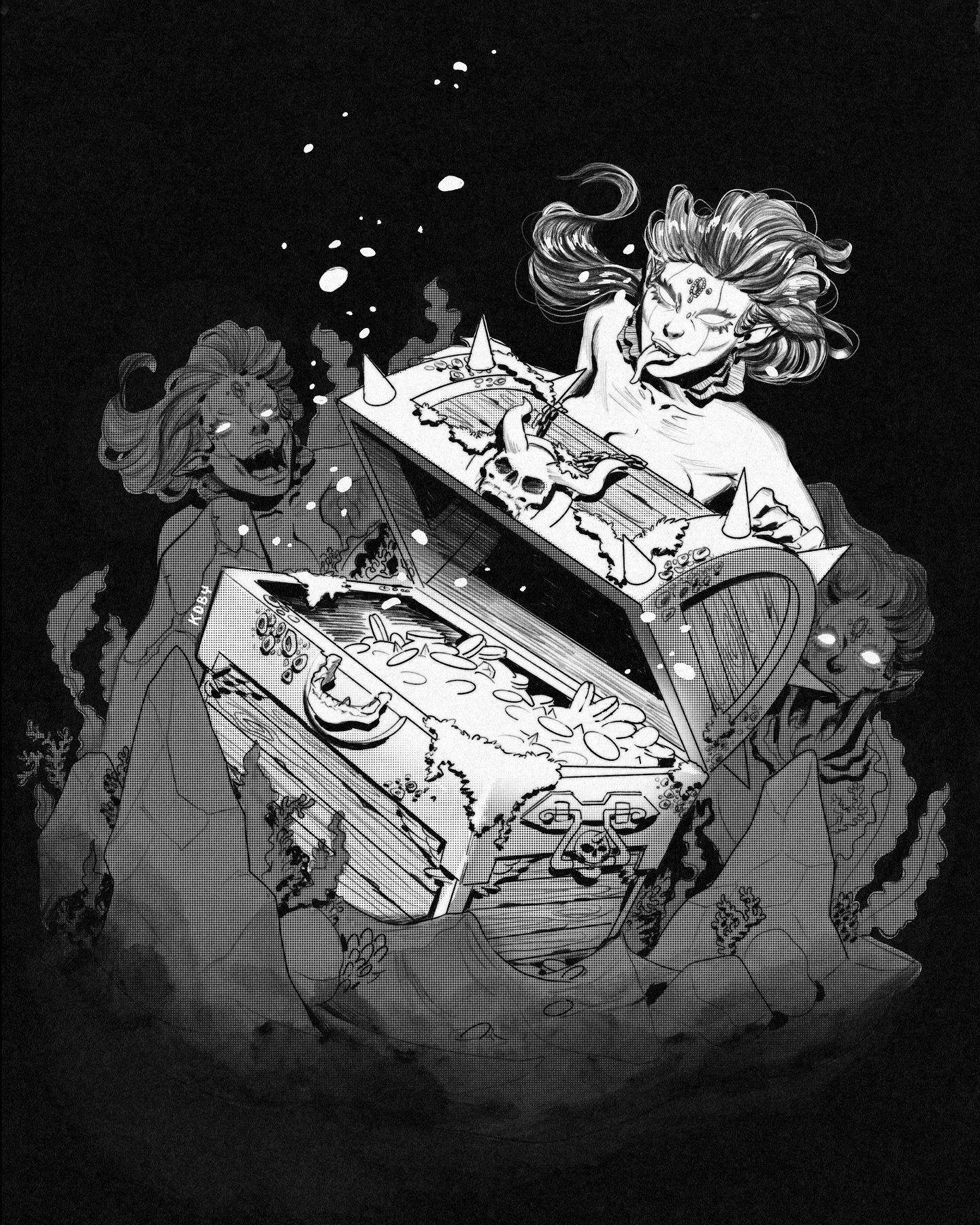 Inktober Day 14: Trunk 💰

A dangerous prize from the deep, but they look like friendly enough folk. Ladies *tips fedora* mind if a gentleman bums a coupla bitcoin from ya?

@inktober

#inktober #Inktober2025 #DigitalArt #LineArt #InktoberDay14 #Trun