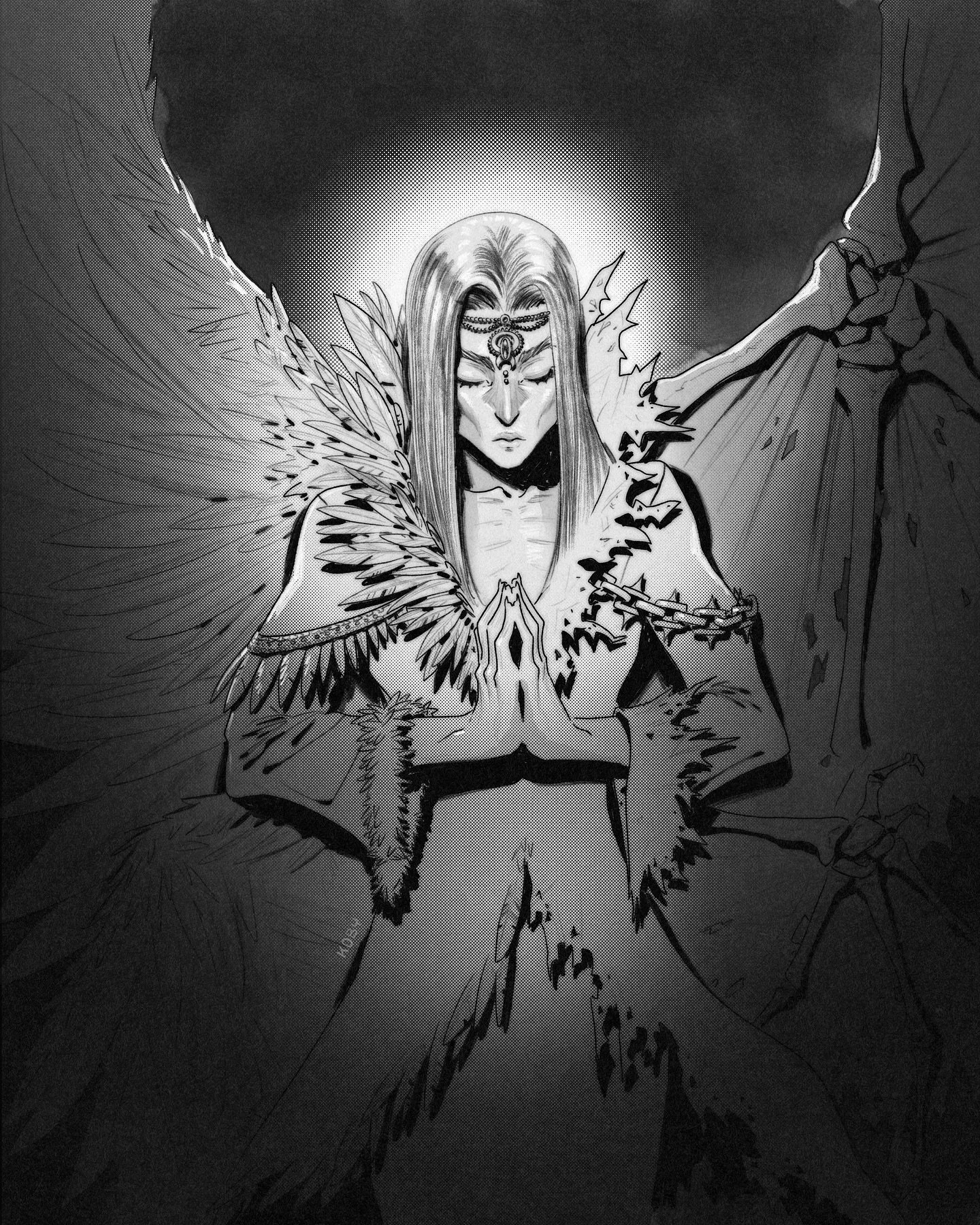 Inktober Day 20: Rivals ⚔️
The eternal struggle of duality, where the most potent rivals reside not in an external foe, but within thy very soul.
@inktober
#Inktober #Inktober2025 #DigitalArt #LineArt #Rivals #Duality #darkart #illust #FantasyArt