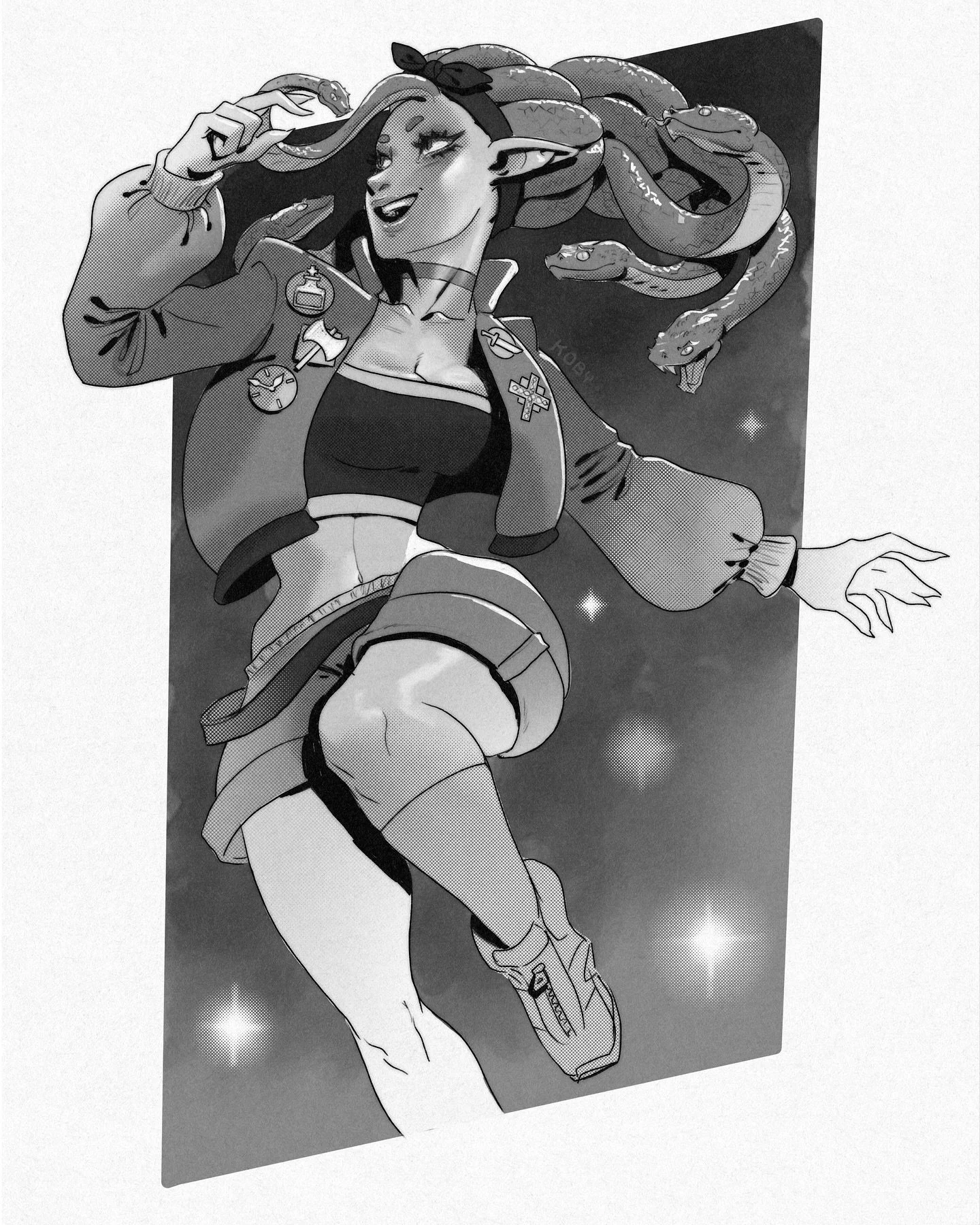 Inktober Day 22: Button 🐍
A modern Medusa, rocking all the sub-weapons from the original Castlevania as buttons on her jacket. I really just want to have these as enamel pins 
@inktober
#Inktober #Inktober2025 #DigitalArt #LineArt #pins #Button #