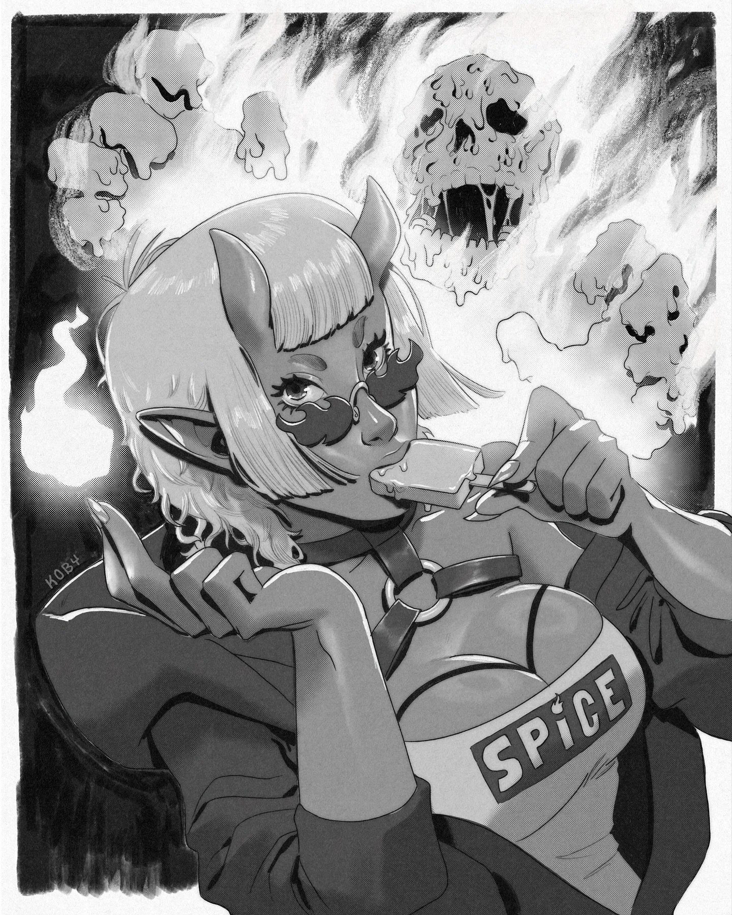 Inktober Day 25: Inferno 🧊
Hottie, hottie, like a bag of Takis 🔥
@inktober
#inktober #Inktober2025 #DigitalArt #LineArt #InktoberDay25 #Inferno #Demongirls #witchtober #gnarly #drawingchallenge #ArtistOnInstagram #ProcreateArt #SpookyArt #illust