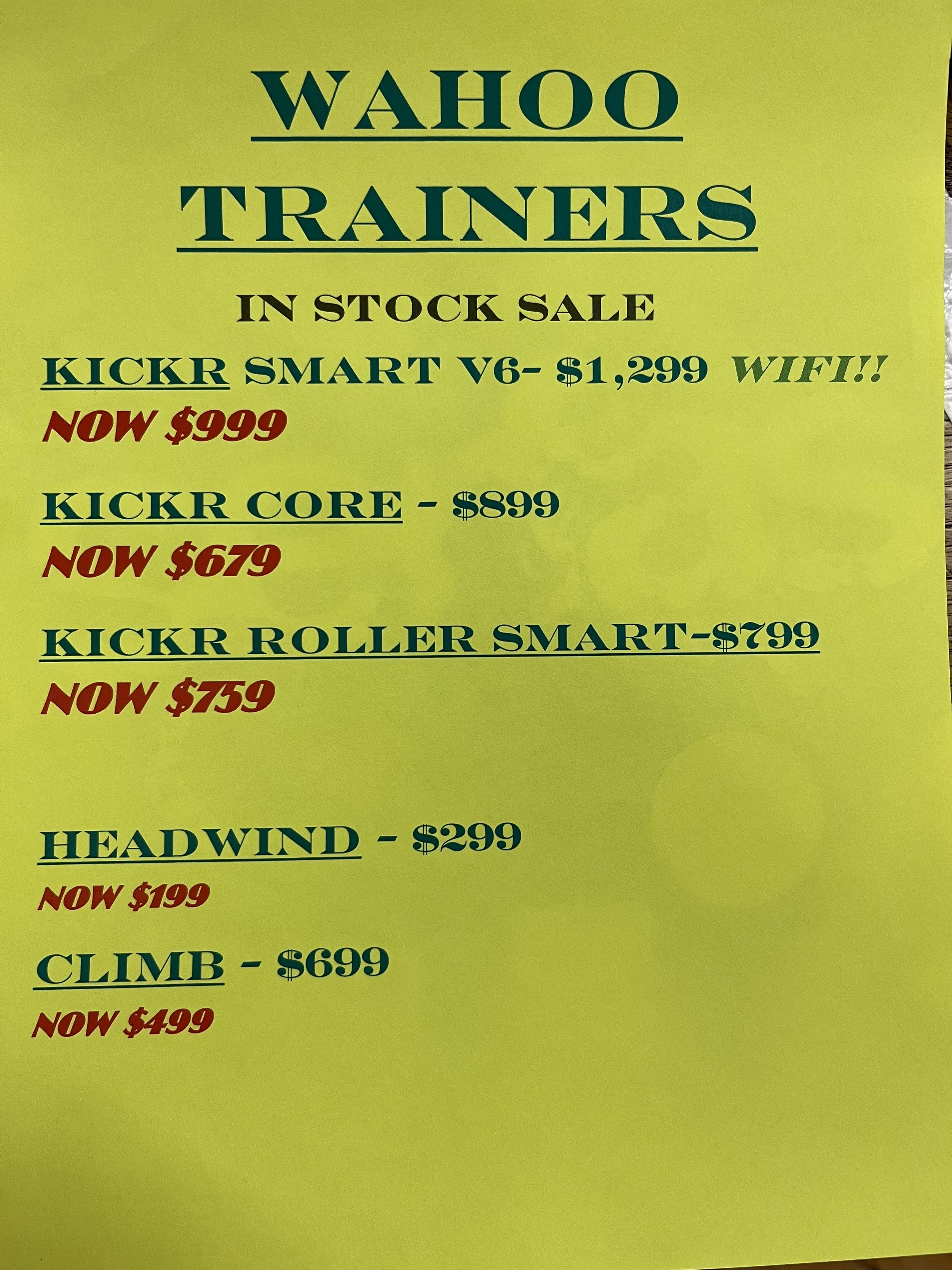 SALES/CLOSEOUTS — Art Doyle's Spokes and Pedals