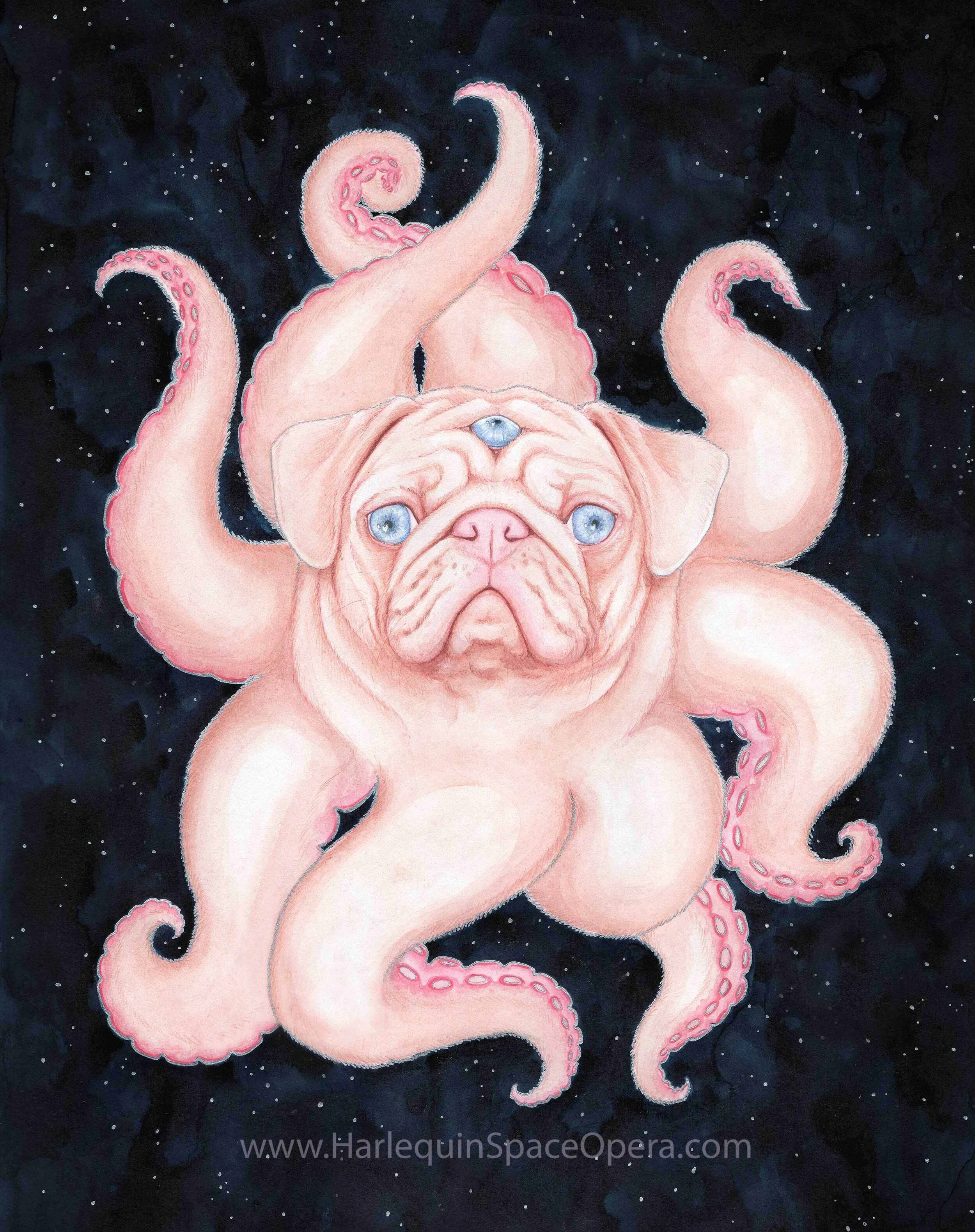 Magical Space Octopug - Alien Pet Portrait - harlequinspaceopera.jpg